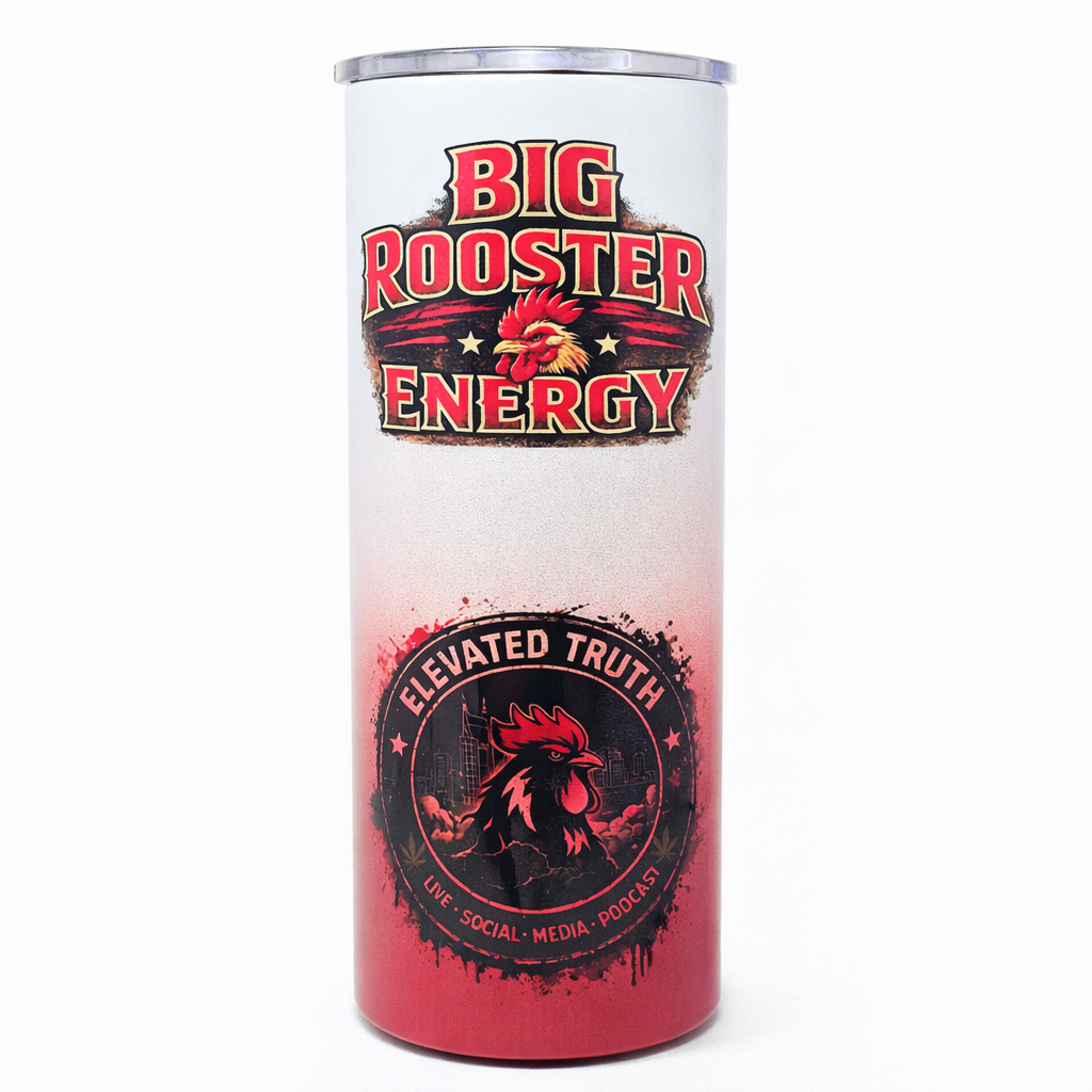 Rooster Squad 20oz Tumbler – Dark Orange Ombre Sublimation Cup with Carabiner Lid & Slide Lid | Funny Chicken Tumbler