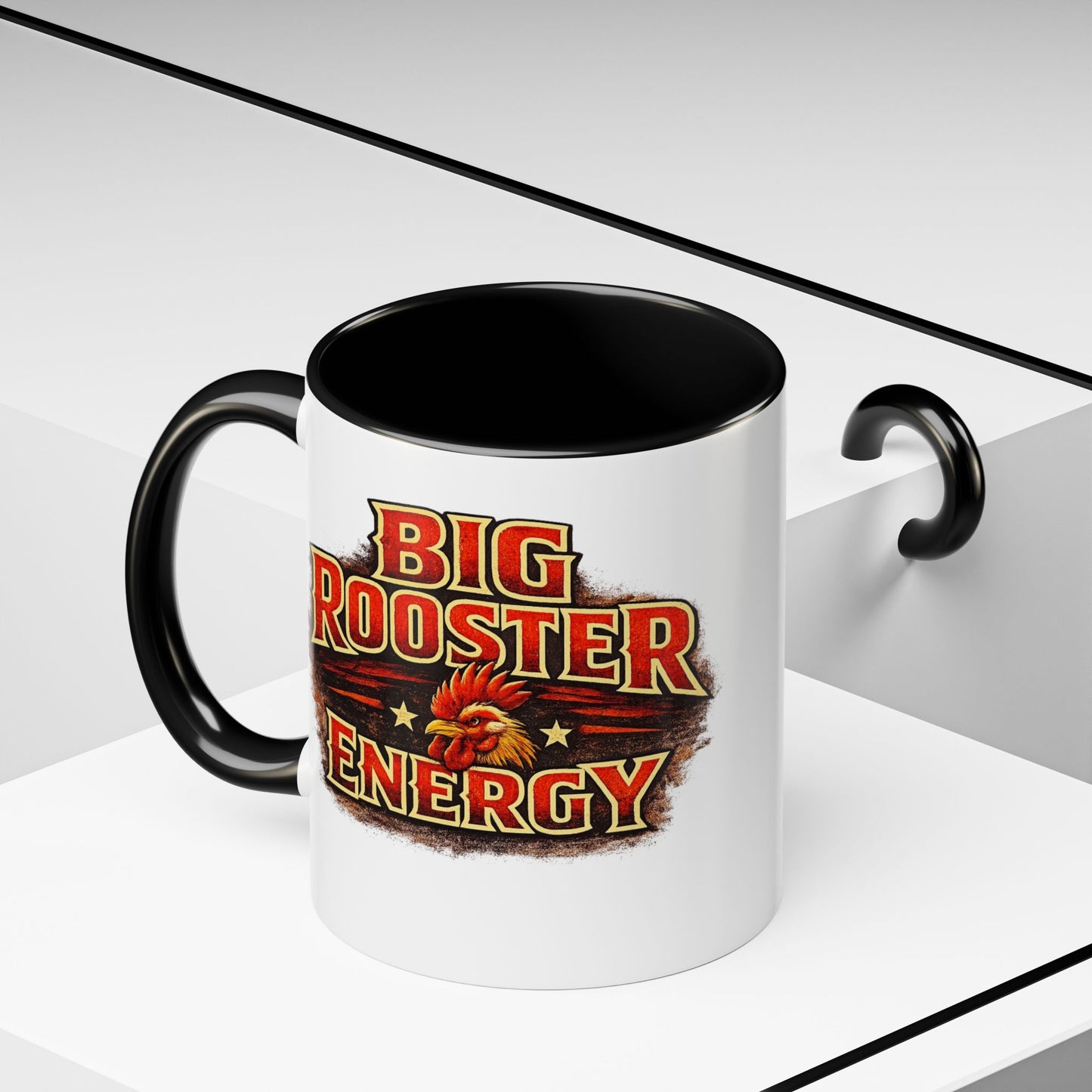 BIG ROOSTER ENERGY: Rooster Squad Coffee Mug – Retro Tropical Rooster Couple Accent Mug (11/15oz)