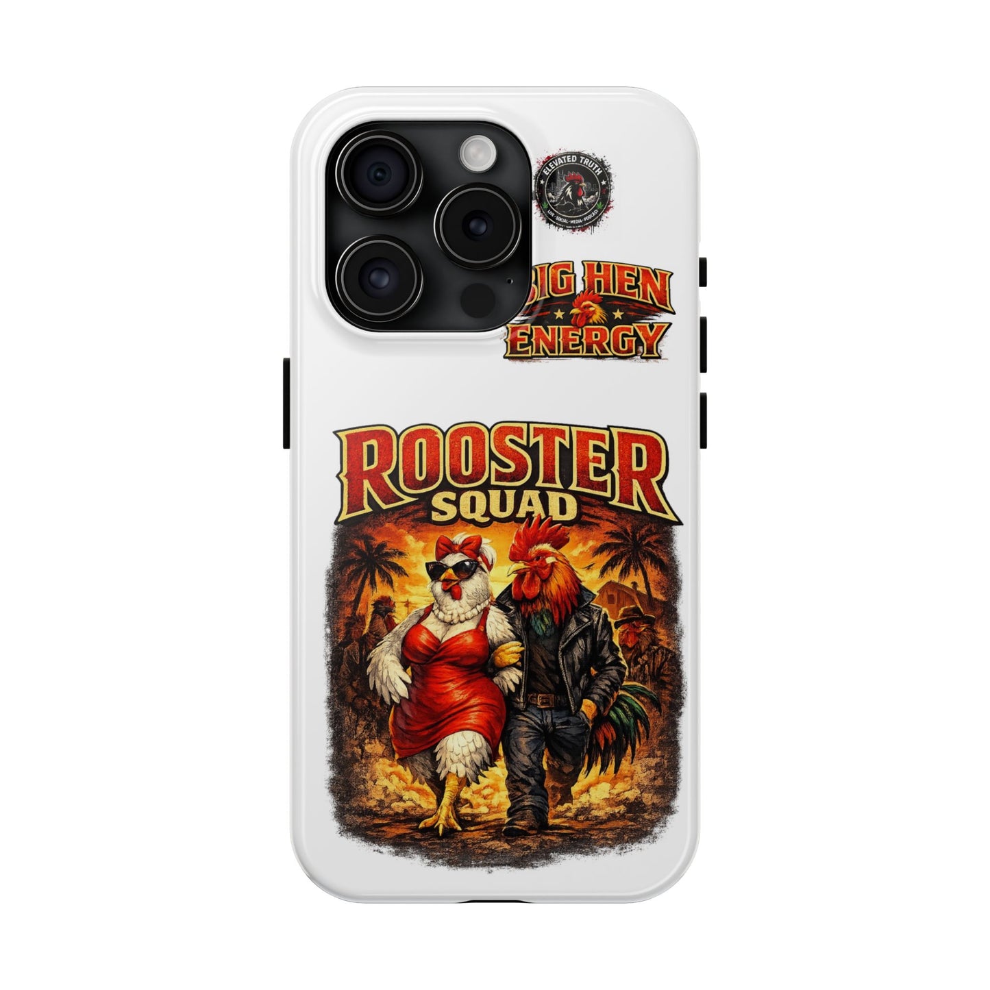 Rooster Squad Tough Phone Case – "Big Hen Energy" Retro Chicken Couple Design