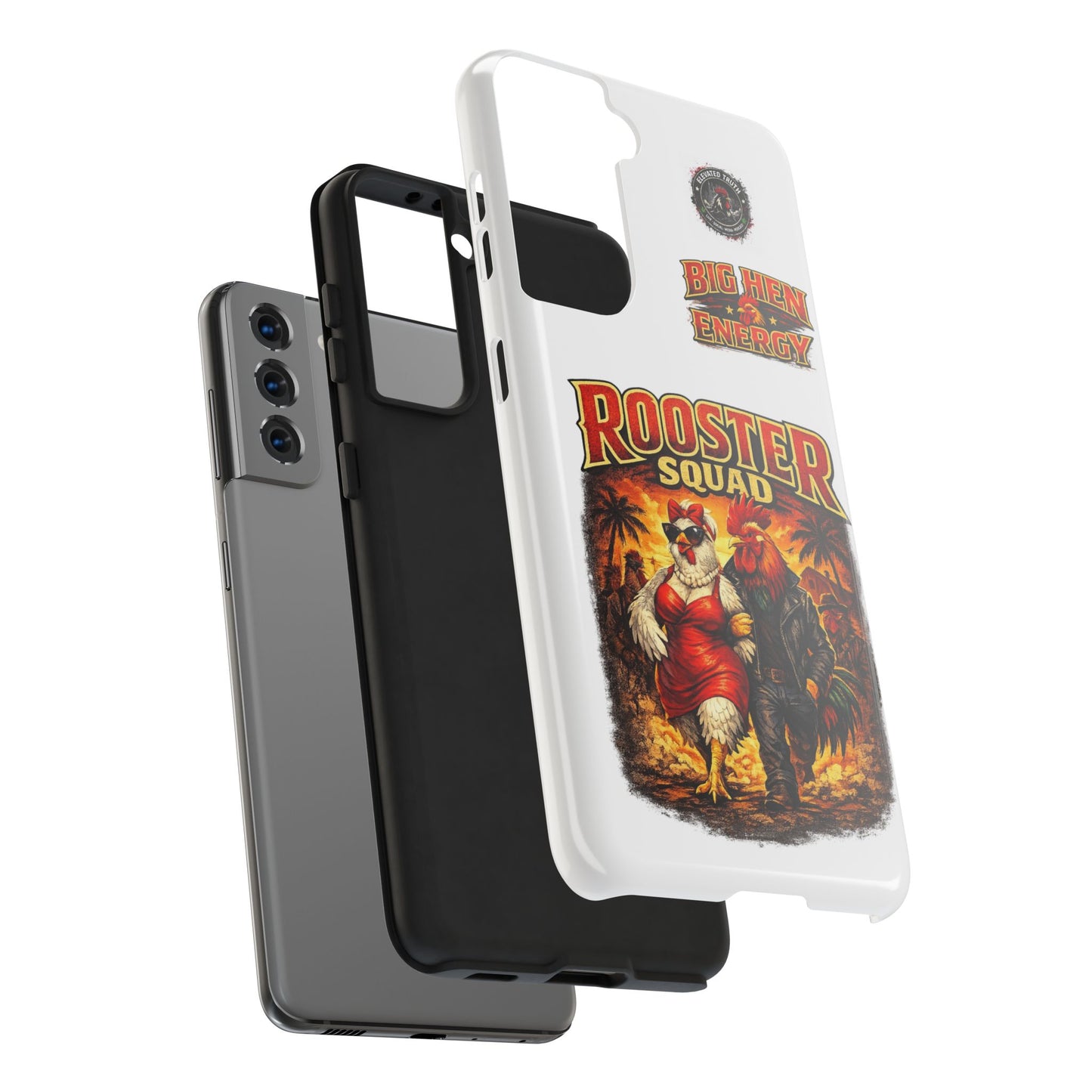 Rooster Squad Tough Phone Case – "Big Hen Energy" Retro Chicken Couple Design