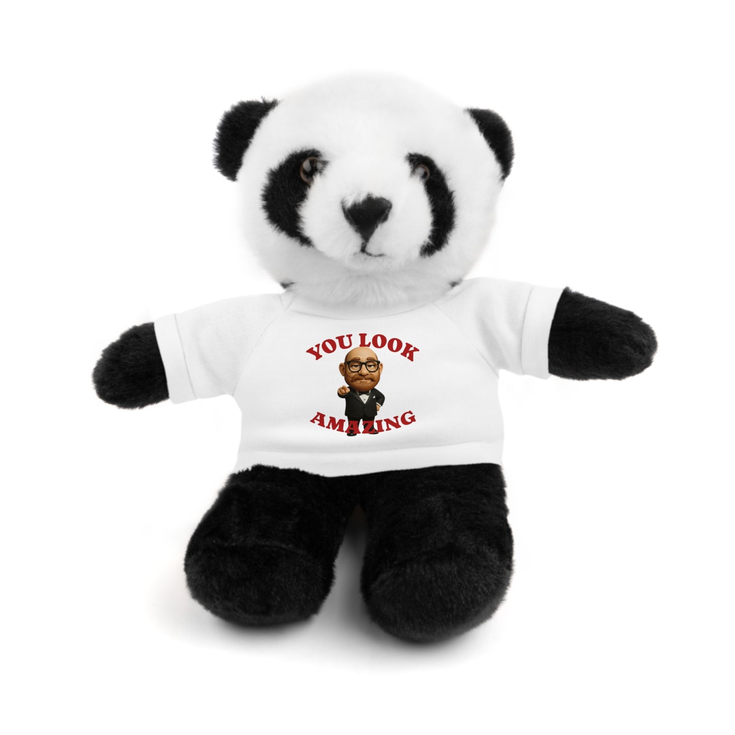 Fluffy Bear Plush with "You Look Amazing" Tee — Cute Gift for Friends & Loved Ones