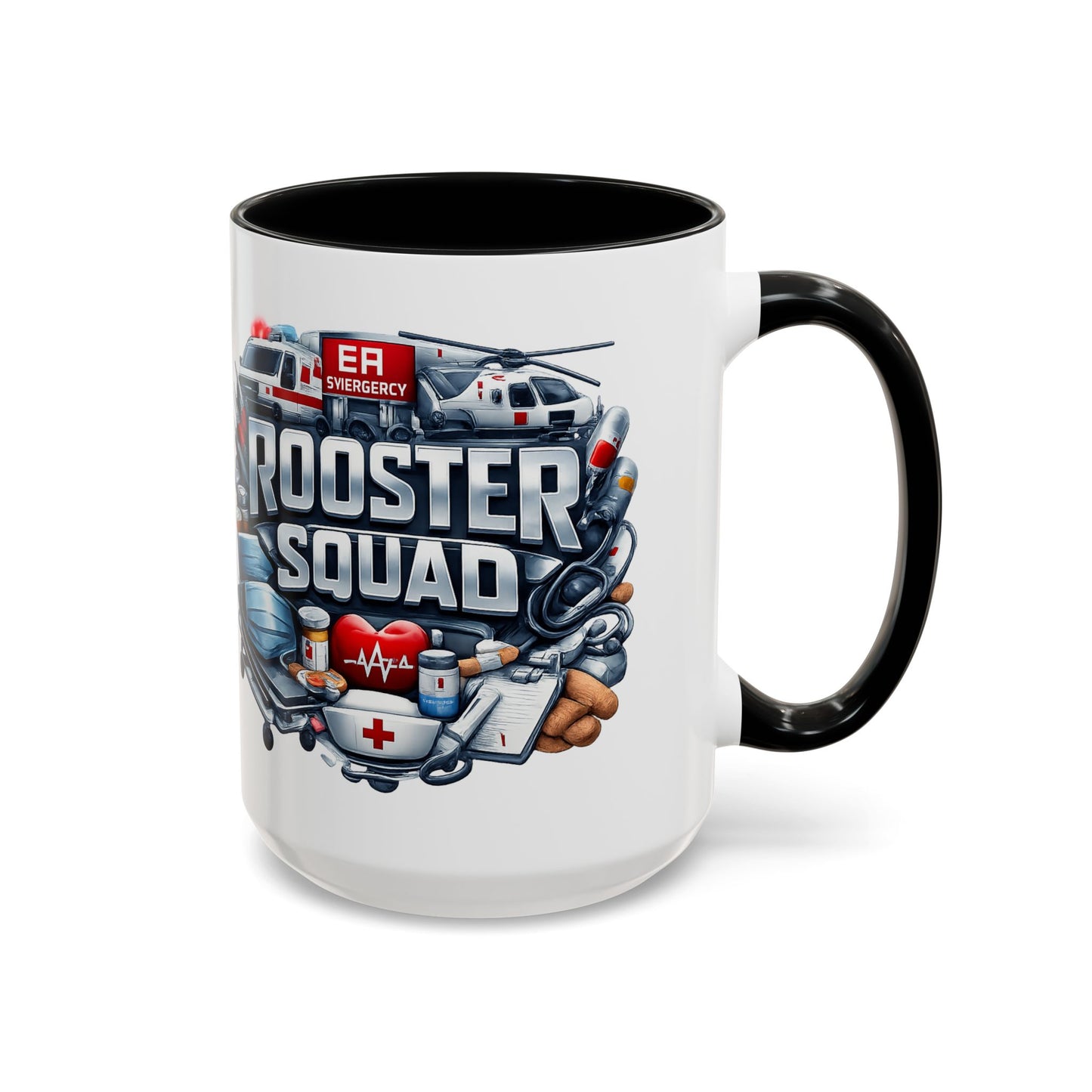 Rooster Squad Emergency Medical Coffee Mug — EMT Paramedic Rescue Accent Mug (11/15oz)