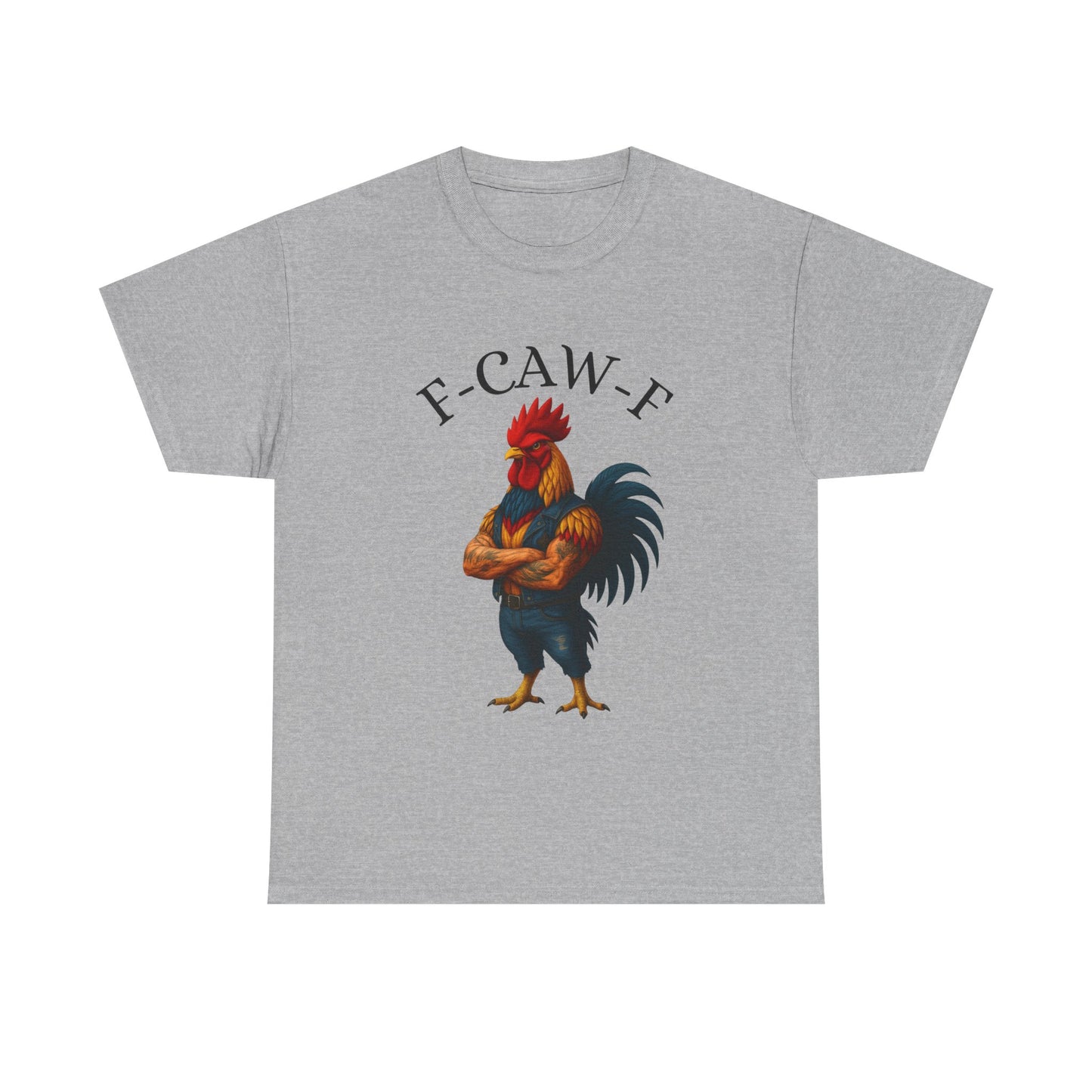 F-CAW-F Rooster Graphic Tee — Funny Rooster Illustration Shirt