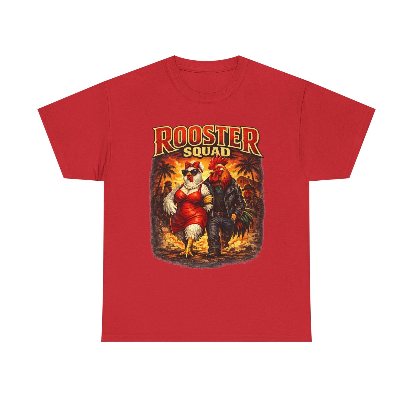 BIG ROOSTER ENERGY: Rooster Squad Vintage Graphic Tee – Retro Tropical Rooster Couple Shirt