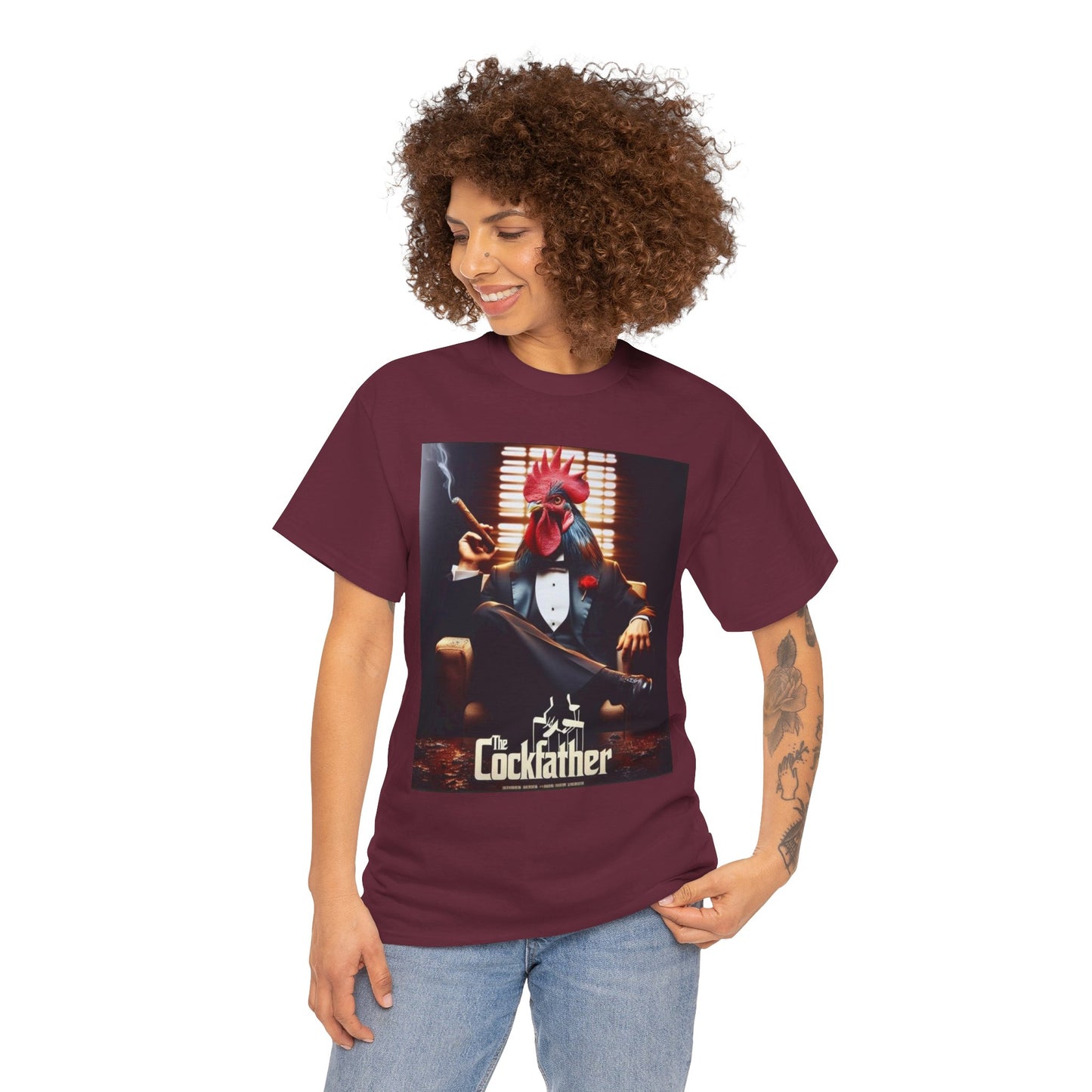 Cockfather Graphic Tee — Funny Rooster Mafia T-Shirt