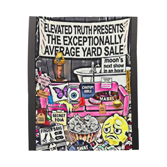 Velveteen Plush Blanket — 'Elevated Truths' Humorous Year‑End Yard Sale Design
