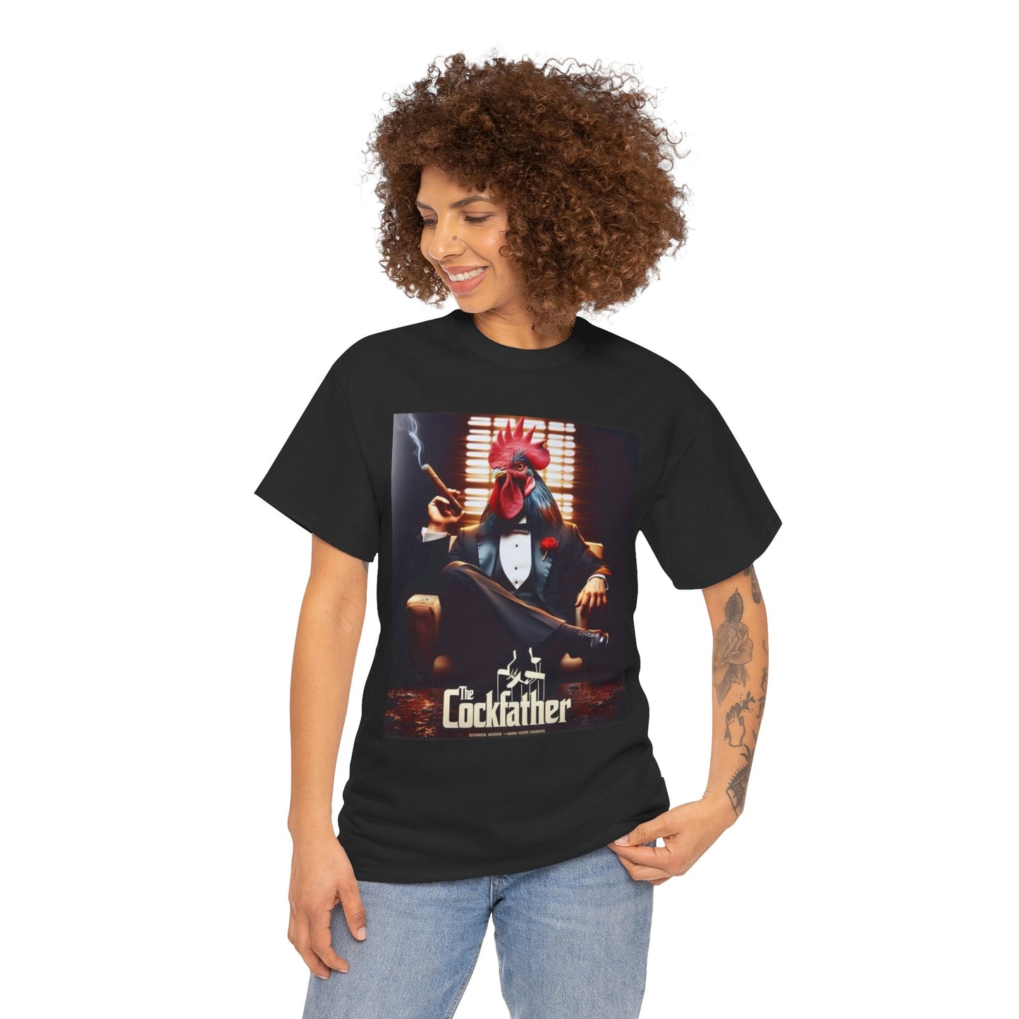 Cockfather Graphic Tee — Funny Rooster Mafia T-Shirt