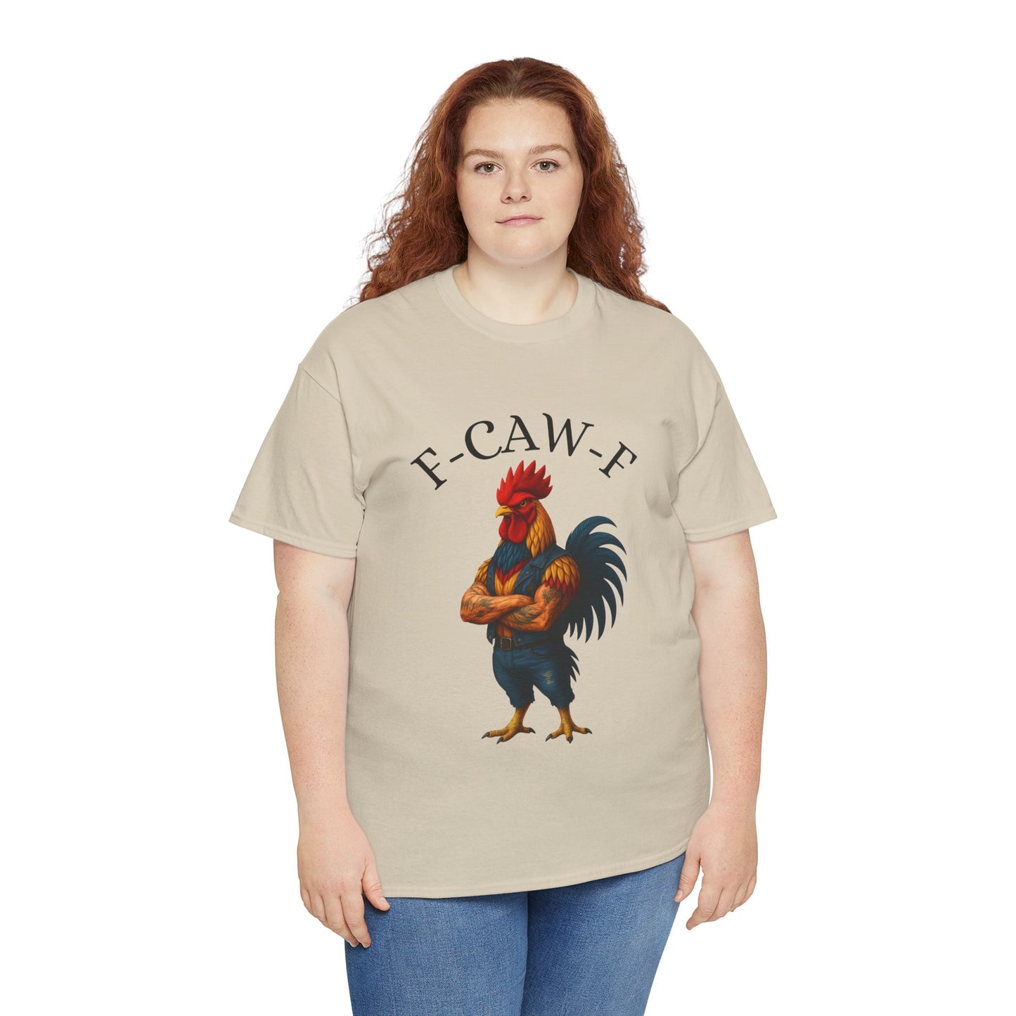 F-CAW-F Rooster Graphic Tee — Funny Rooster Illustration Shirt