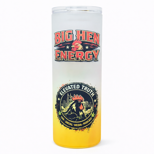 Rooster Squad 20oz Frosted Glass Tumbler – Funny Chicken Couple Cup – Includes Bamboo Lid & Slide Lid