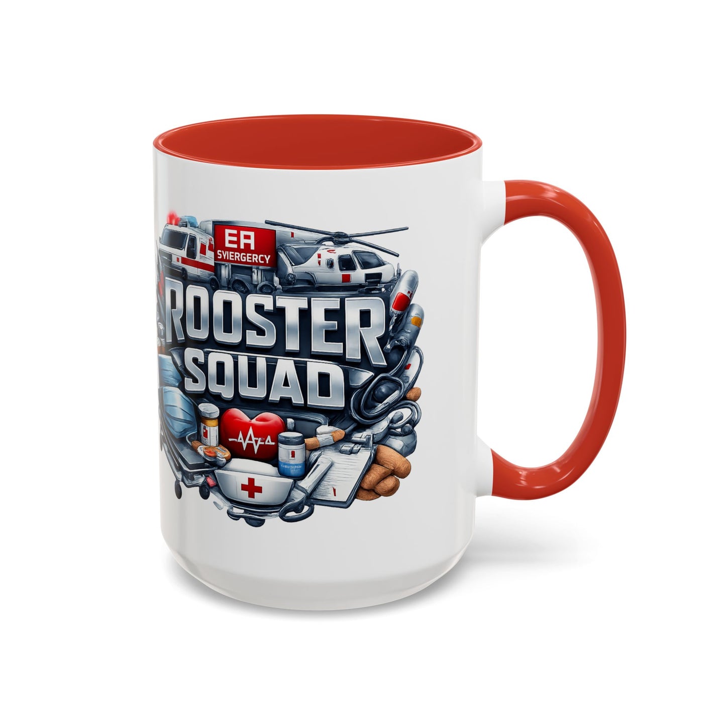 Rooster Squad Emergency Medical Coffee Mug — EMT Paramedic Rescue Accent Mug (11/15oz)