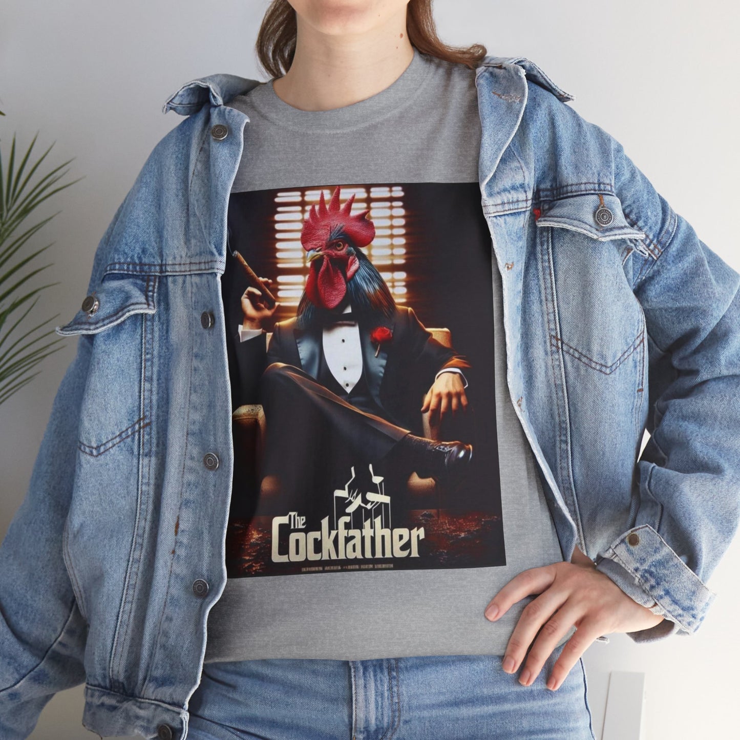 Cockfather Graphic Tee — Funny Rooster Mafia T-Shirt
