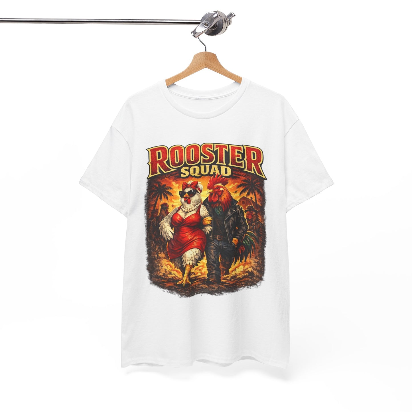 BIG ROOSTER ENERGY: Rooster Squad Vintage Graphic Tee – Retro Tropical Rooster Couple Shirt
