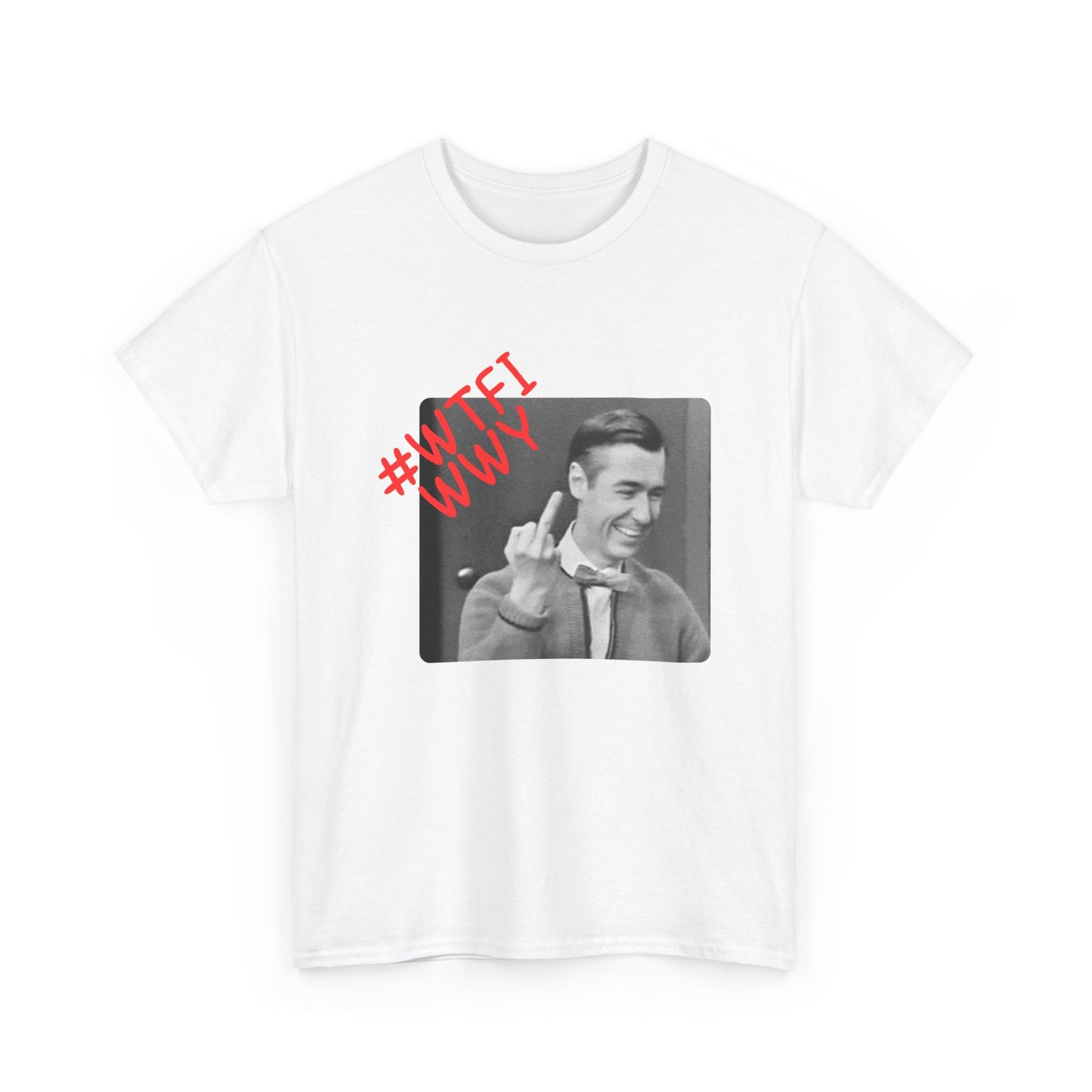 WTFIWWY Vintage Mr. Rodger Flip Tee — Retro Graphic T-Shirt