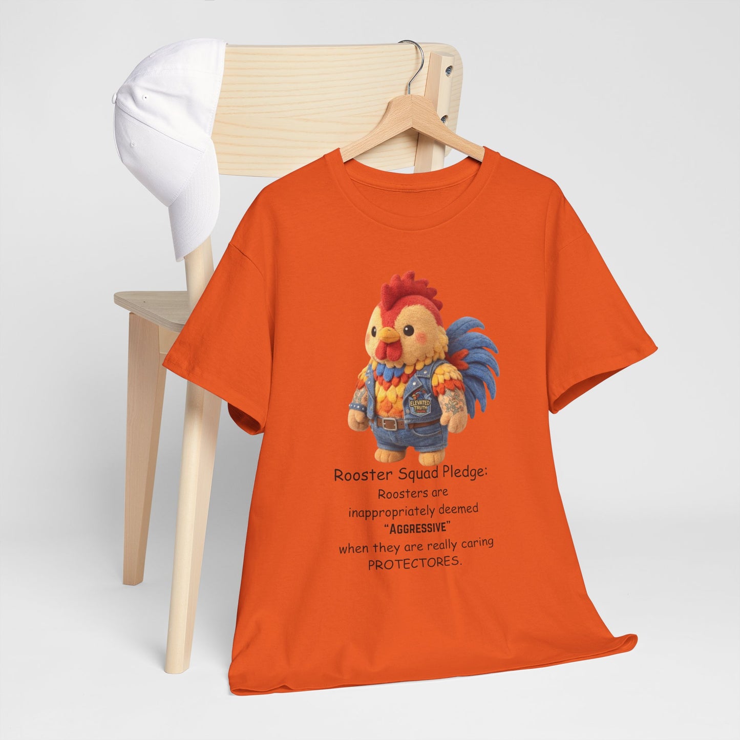Rooster Squad Pledge T‑Shirt — Cute Protective Rooster Illustration Tee