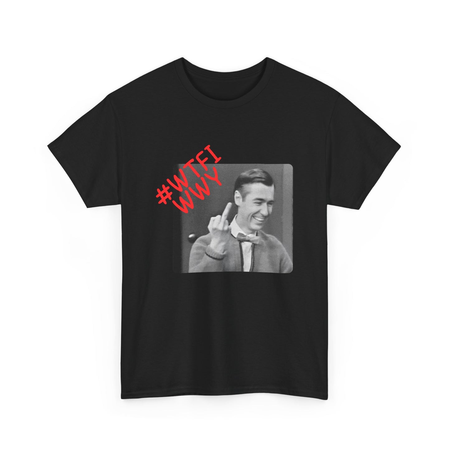 WTFIWWY Vintage Mr. Rodger Flip Tee — Retro Graphic T-Shirt