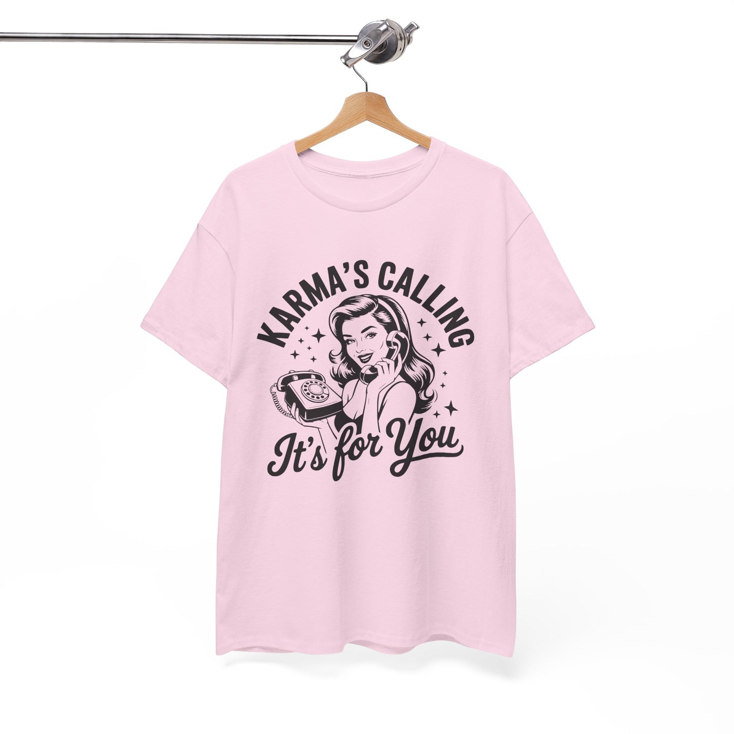 T‑Shirt — “Karma’s Calling, It’s for You” Retro Graphic Tee