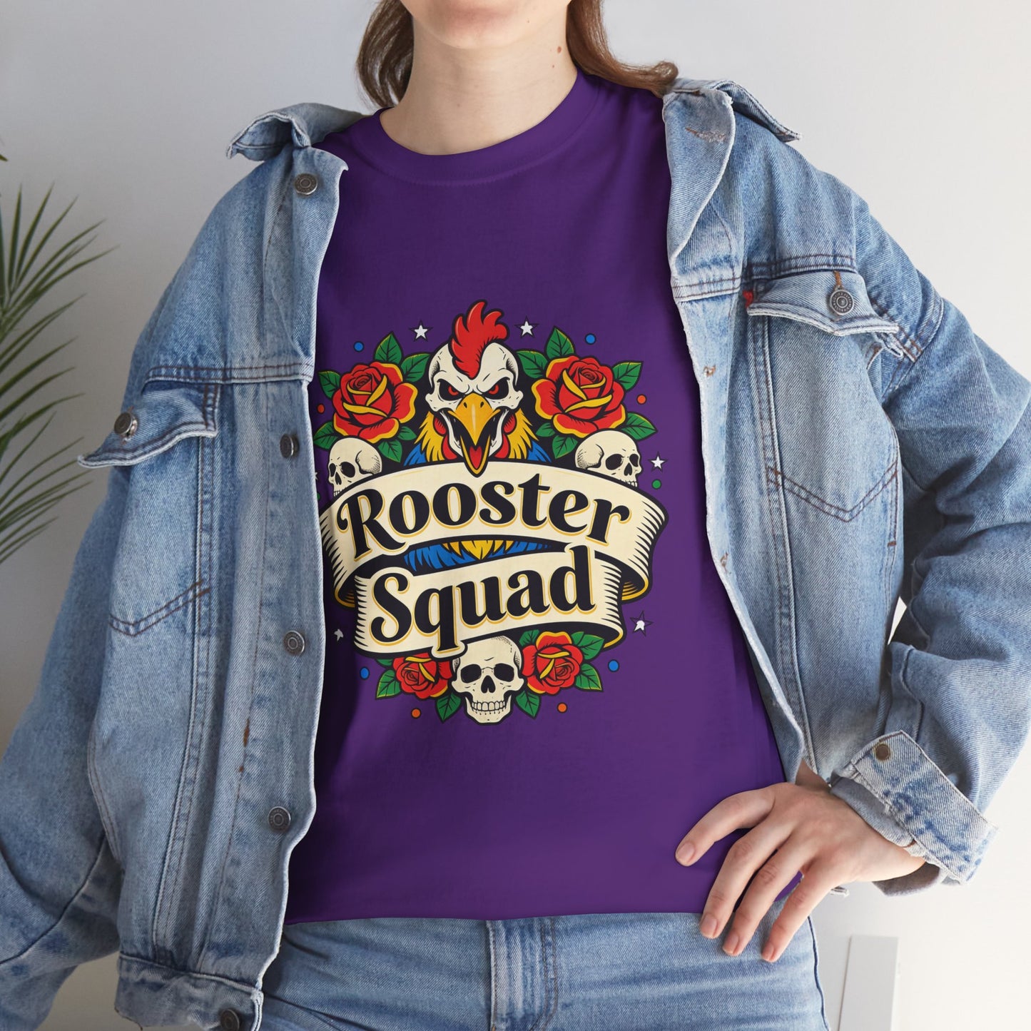 Rooster Squad T-Shirt — Vintage Tattoo Floral Rooster Tee