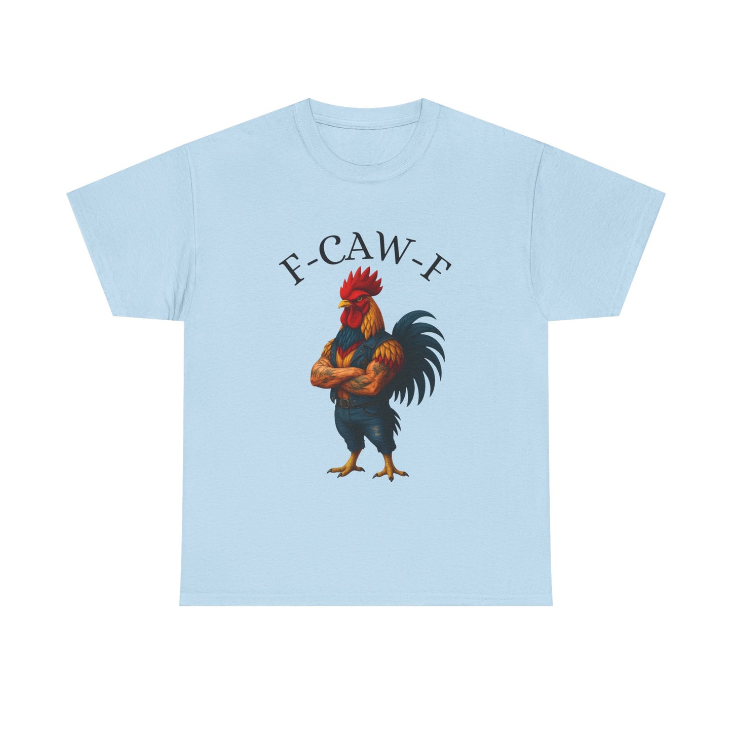 F-CAW-F Rooster Graphic Tee — Funny Rooster Illustration Shirt