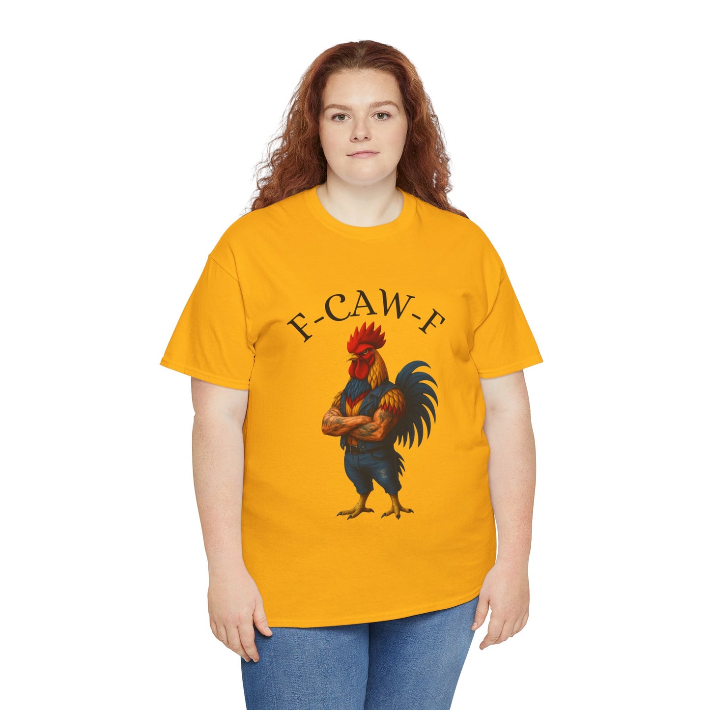 F-CAW-F Rooster Graphic Tee — Funny Rooster Illustration Shirt