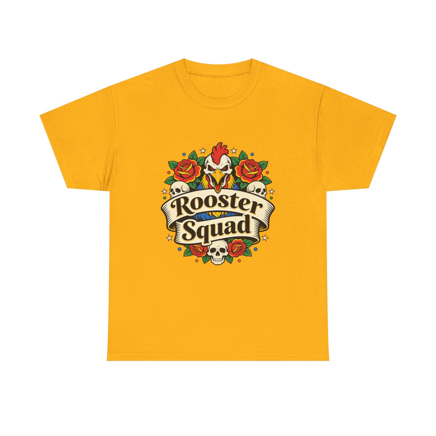 Rooster Squad T-Shirt — Vintage Tattoo Floral Rooster Tee