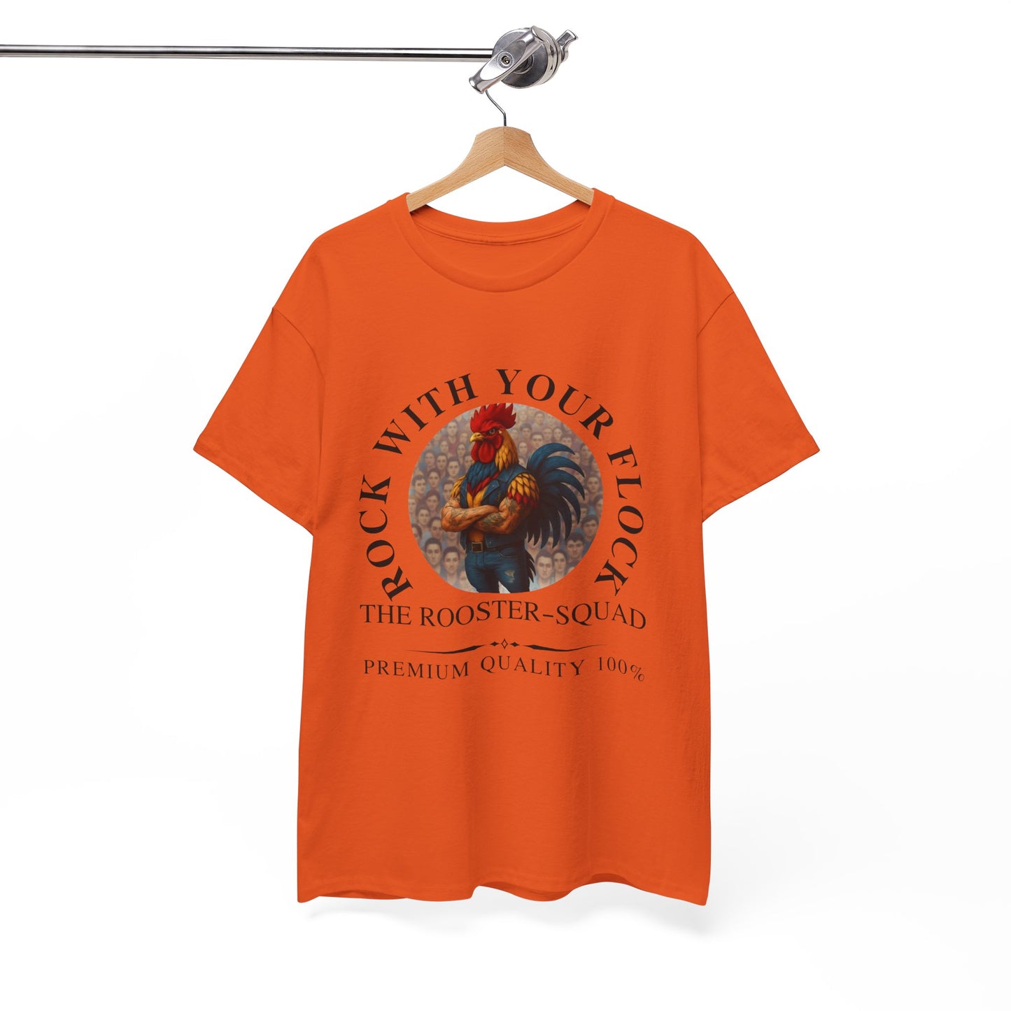 Rooster Squad Tee — "Rock With Your Flock" Vintage Rooster Graphic T-Shirt