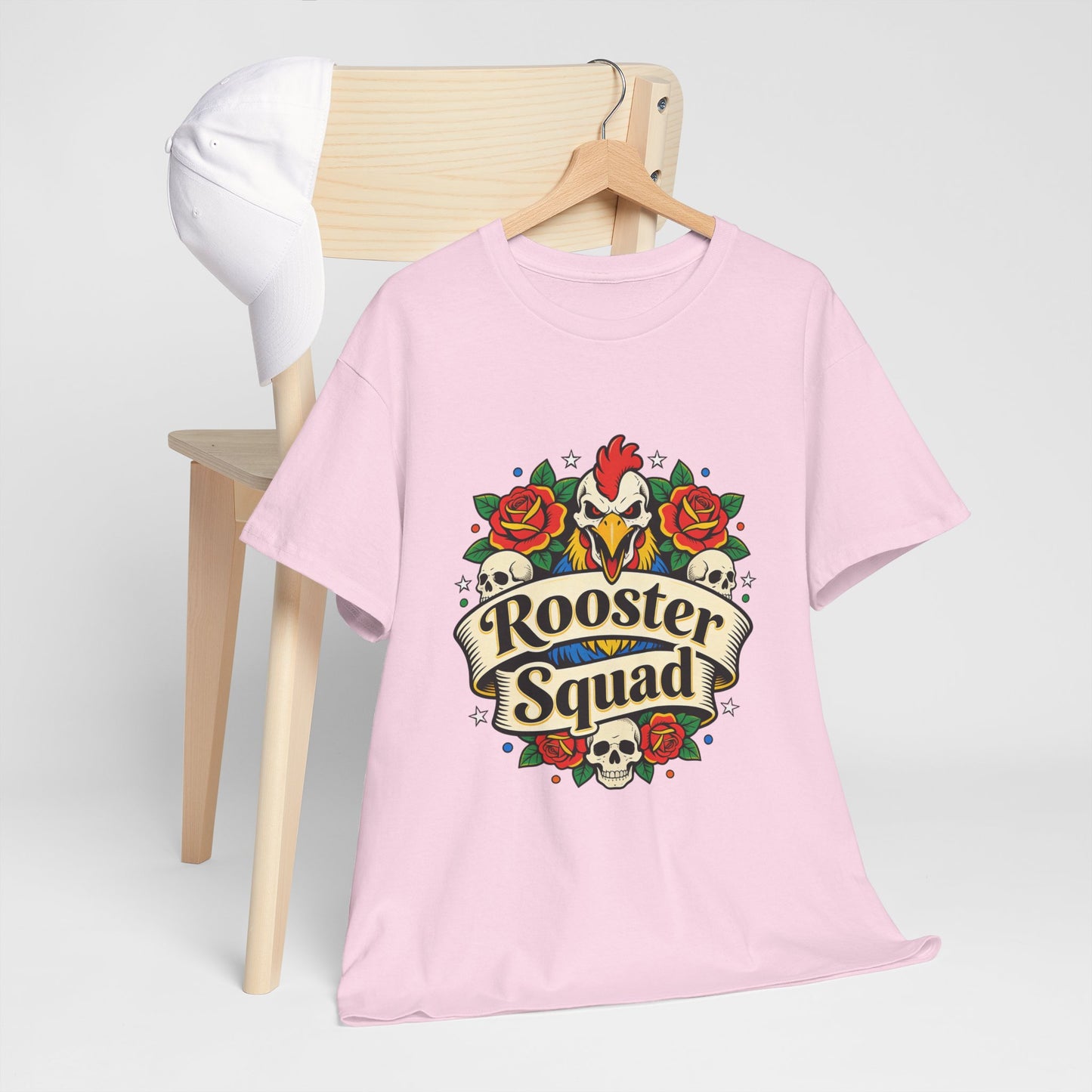 Rooster Squad T-Shirt — Vintage Tattoo Floral Rooster Tee