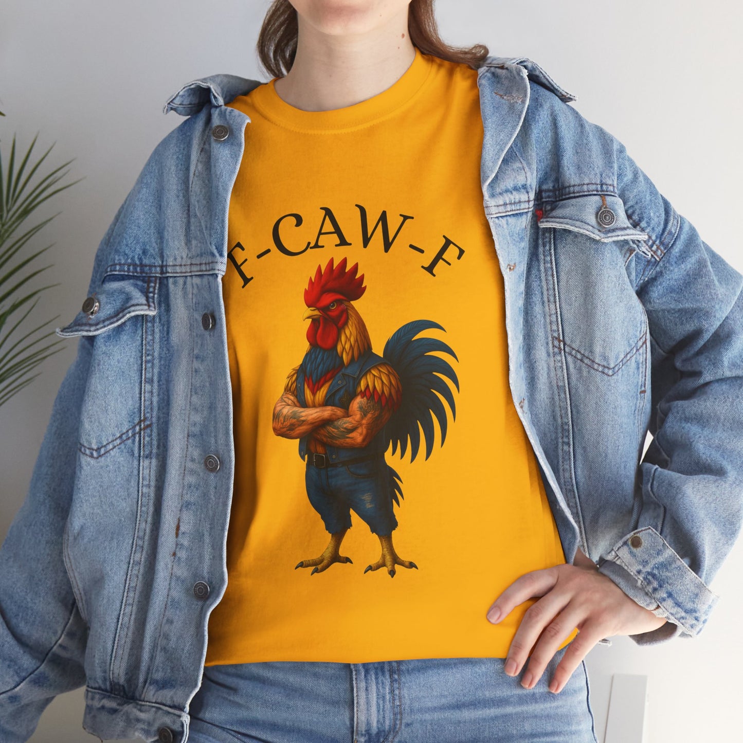 F-CAW-F Rooster Graphic Tee — Funny Rooster Illustration Shirt