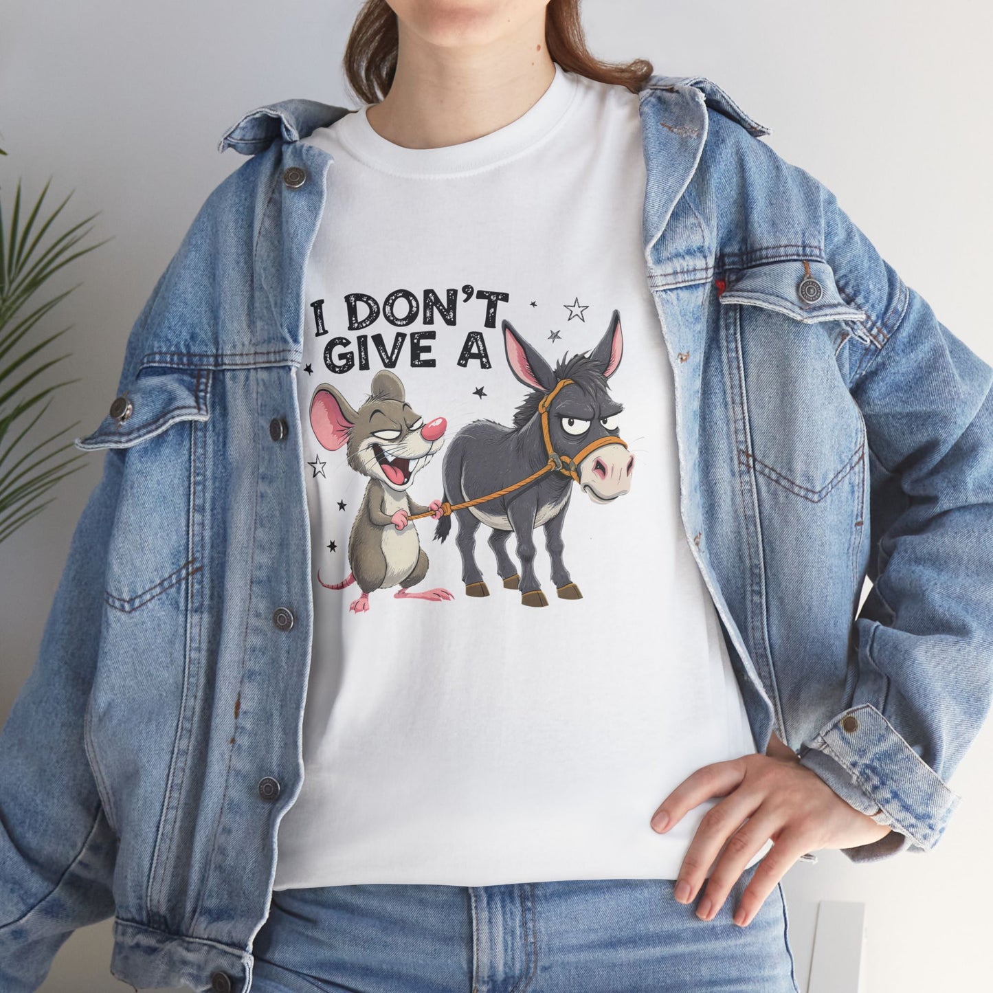 I Don't Give A  Rat's Ass T-Shirt — Funny Donkey & Mouse Graphic Tee
