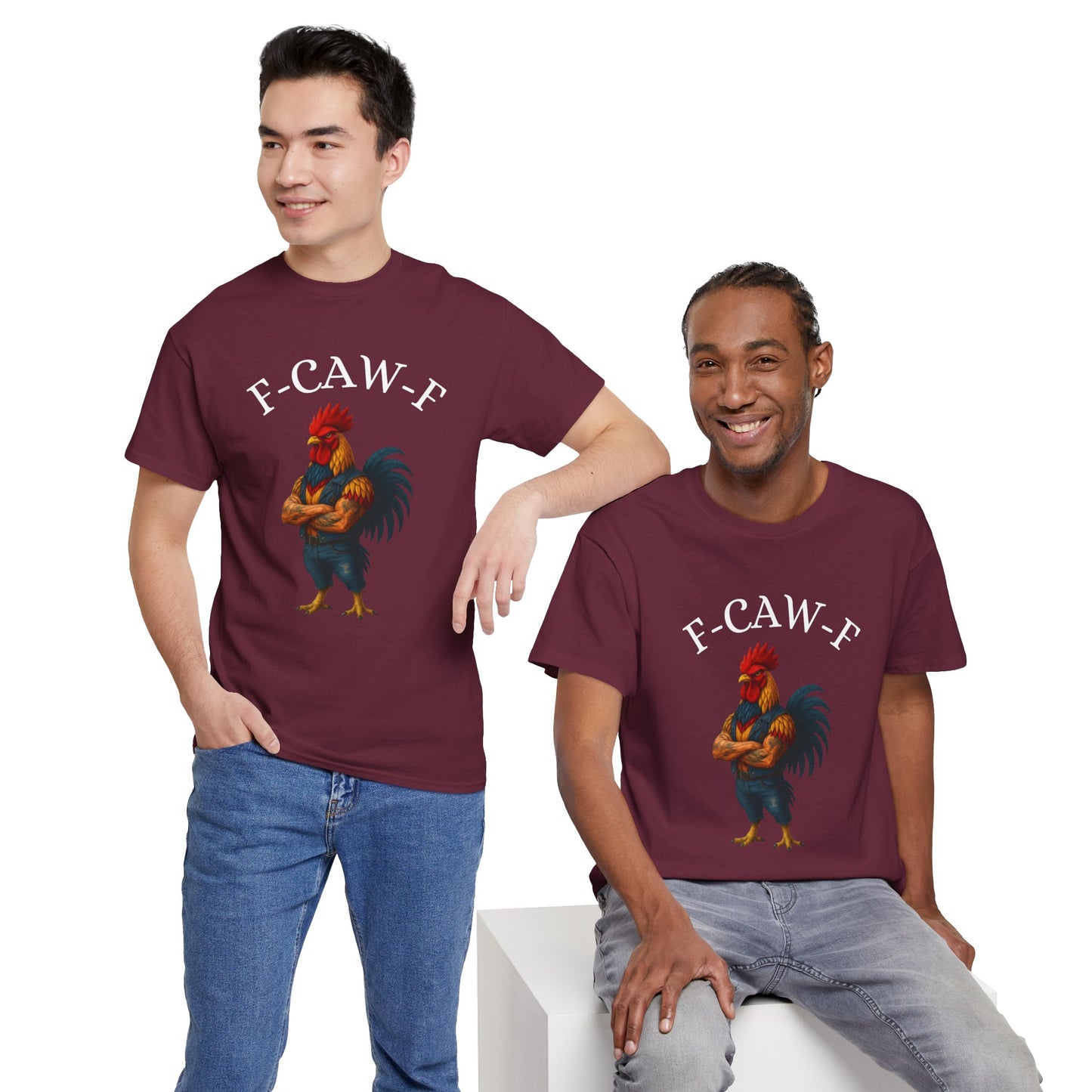 F-CAW-F Rooster Graphic Tee — Funny Brawny Rooster Shirt