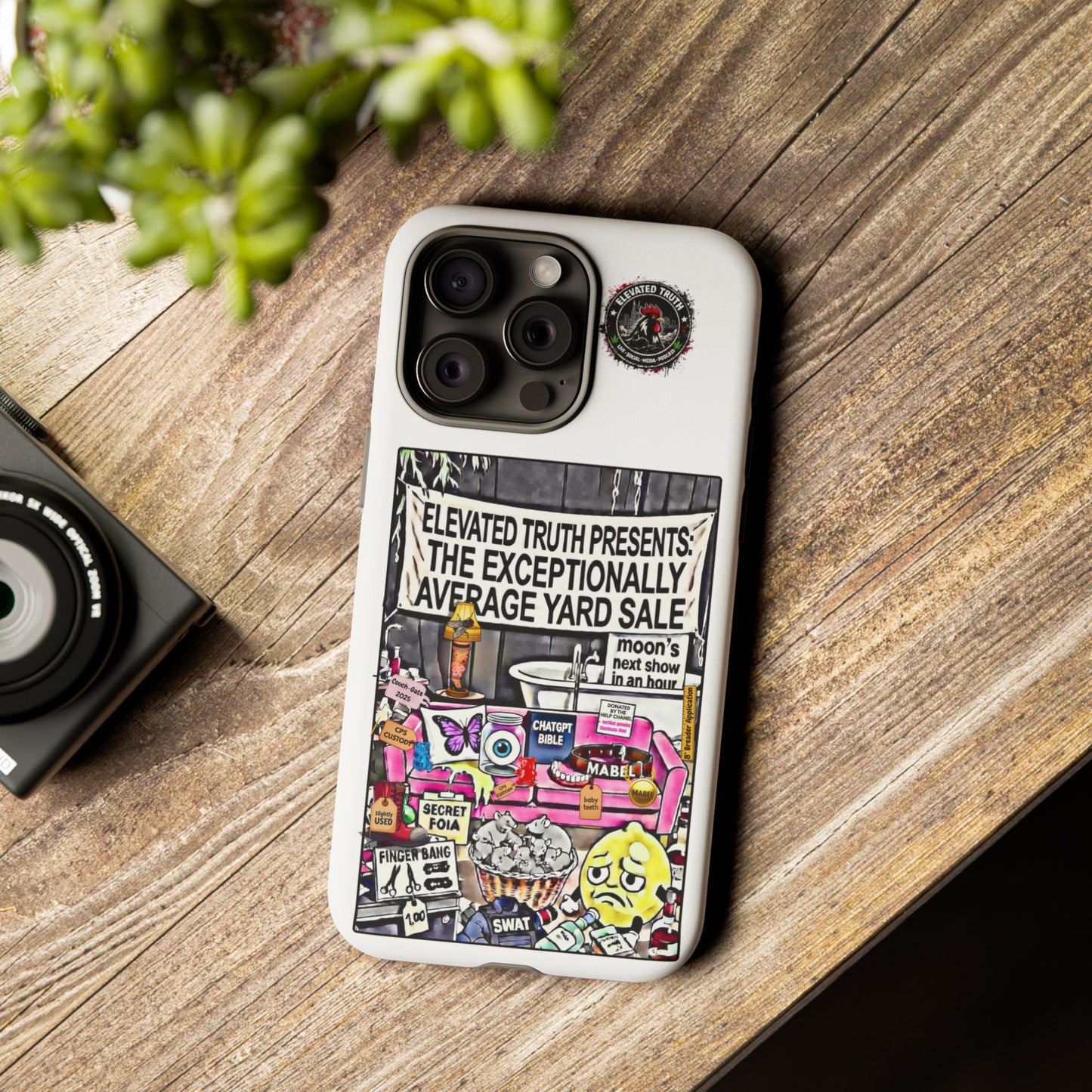 Phone Case — 'Elevated Truth Presents: The Exceptionally Average Yard Sale' Illustrated Design