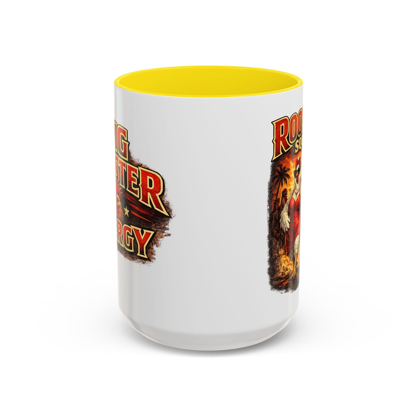 BIG ROOSTER ENERGY: Rooster Squad Coffee Mug – Retro Tropical Rooster Couple Accent Mug (11/15oz)