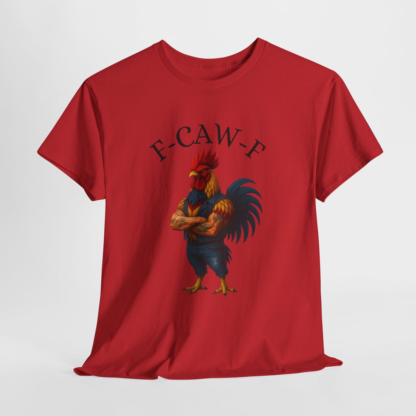 F-CAW-F Rooster Graphic Tee — Funny Rooster Illustration Shirt