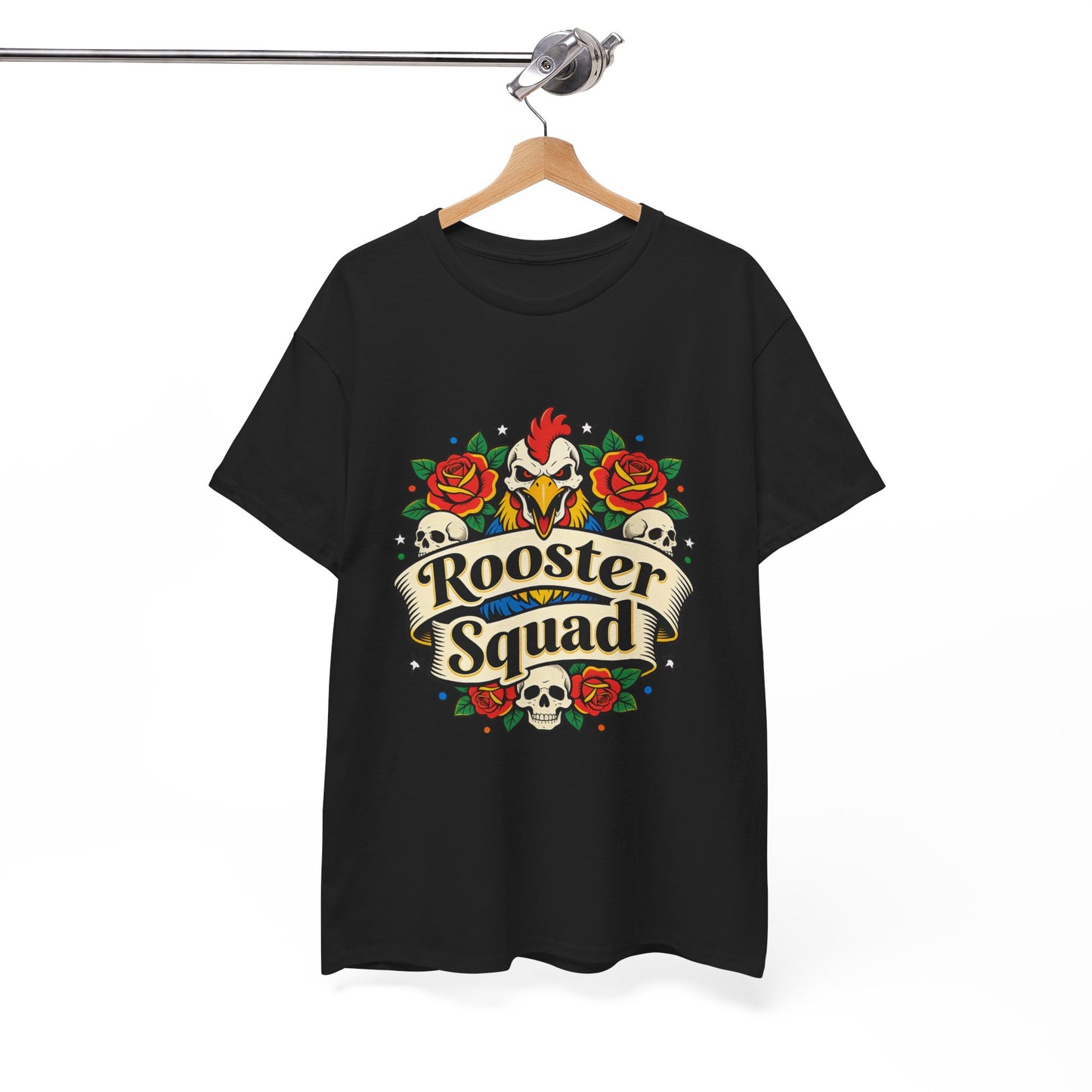 Rooster Squad T-Shirt — Vintage Tattoo Floral Rooster Tee