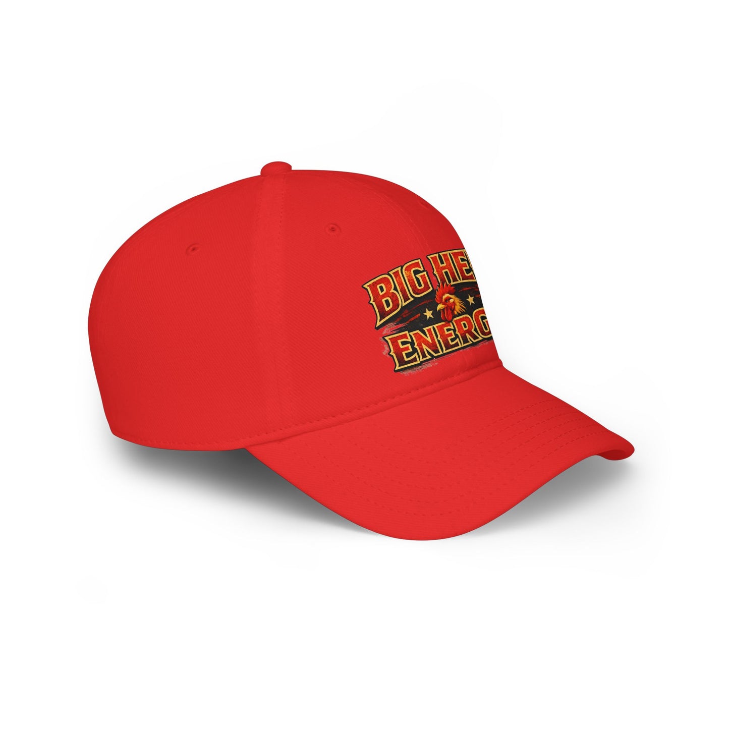 Big Hen Energy Baseball Cap — Embroidered Red Low Profile Hat
