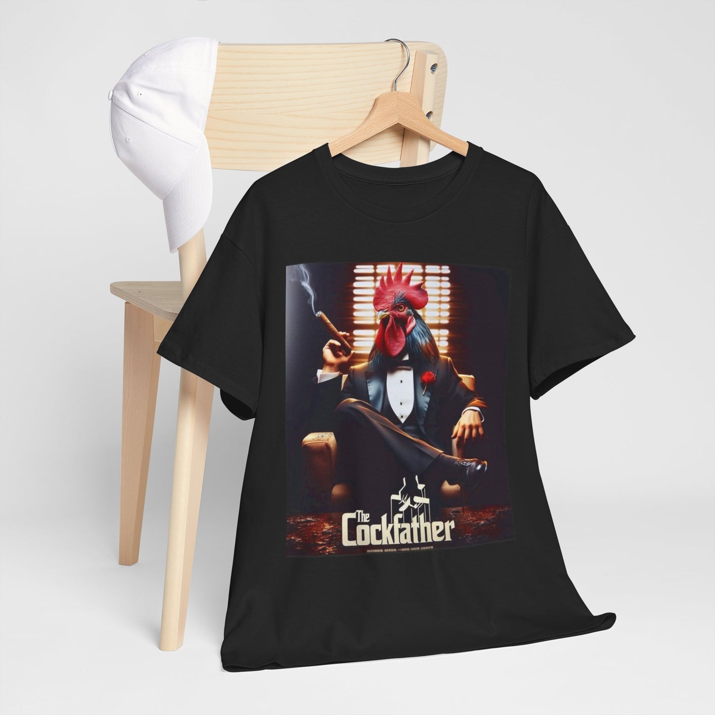 Cockfather Graphic Tee — Funny Rooster Mafia T-Shirt