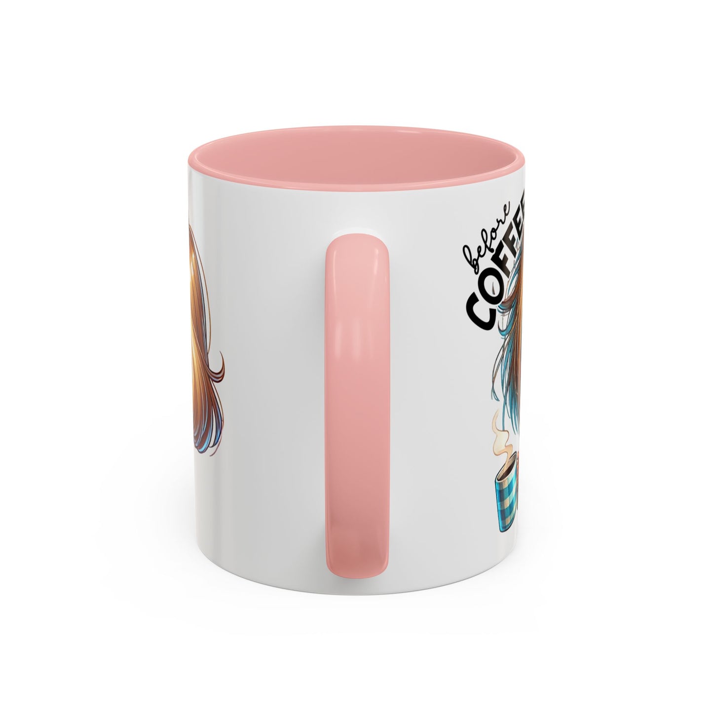 Accent Coffee Mug — Cute Blonde 'Fully Caffeinated' Coffee Lover Gift (11/15 oz)