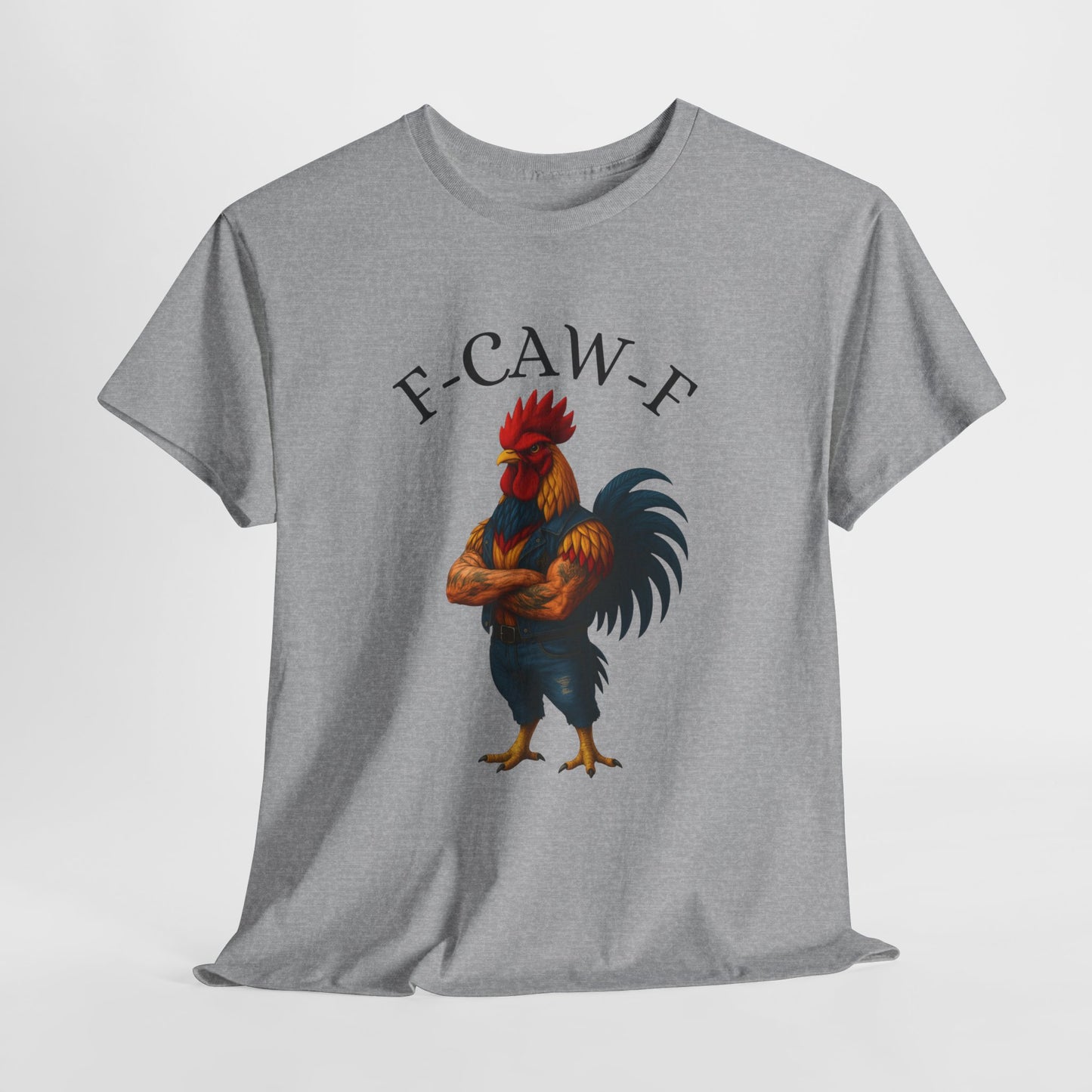 F-CAW-F Rooster Graphic Tee — Funny Rooster Illustration Shirt
