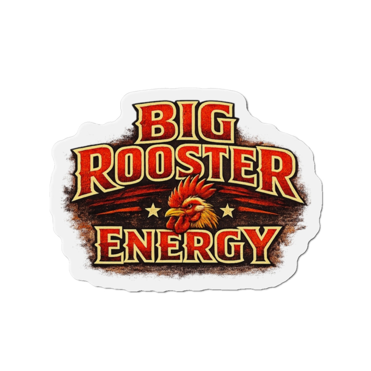 Big Rooster Energy Die-Cut Magnet — Vintage Rooster Fridge Sticker