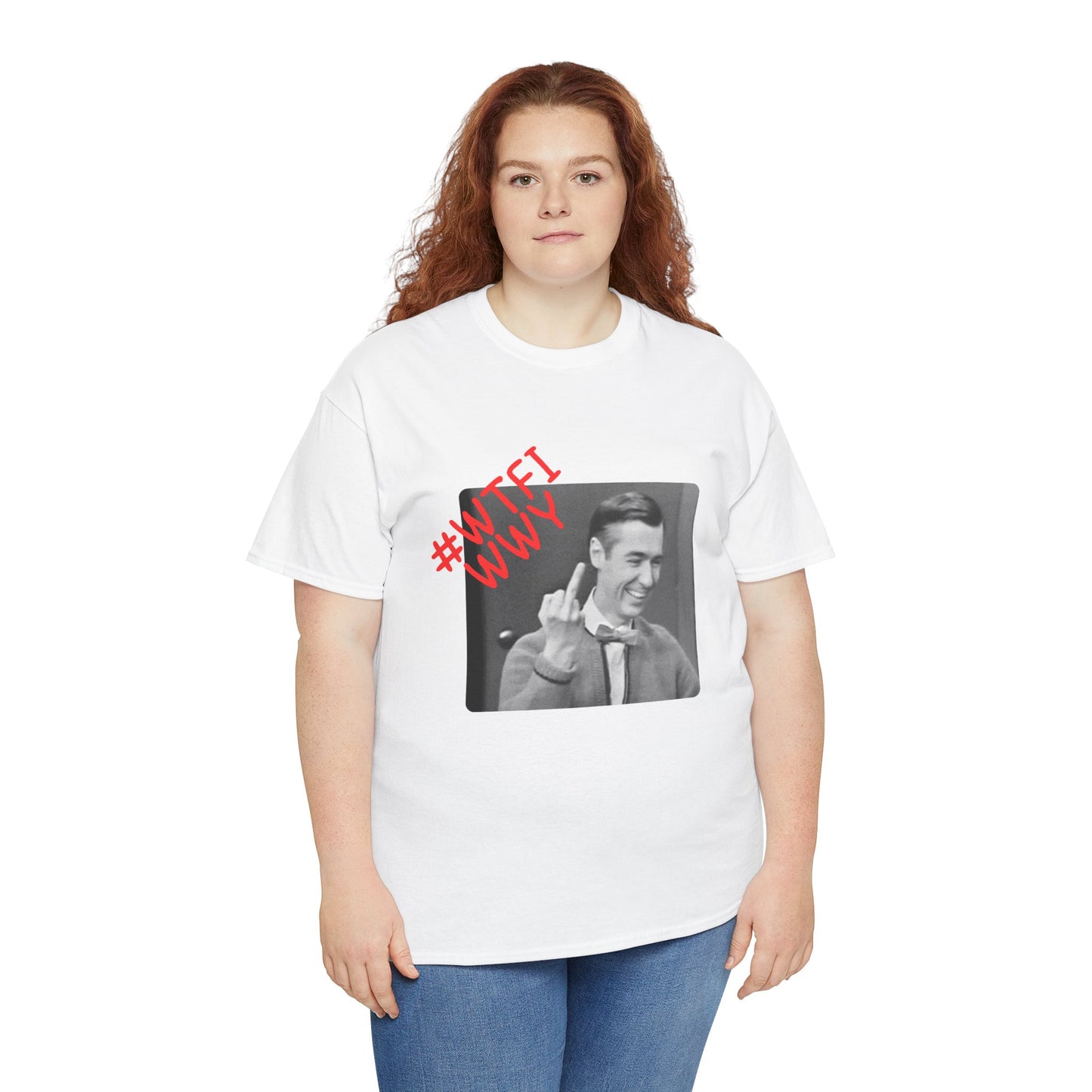 WTFIWWY Vintage Mr. Rodger Flip Tee — Retro Graphic T-Shirt