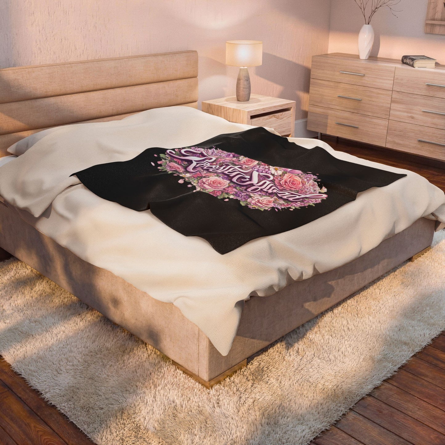 Rooster Squad Floral Velveteen Plush Blanket