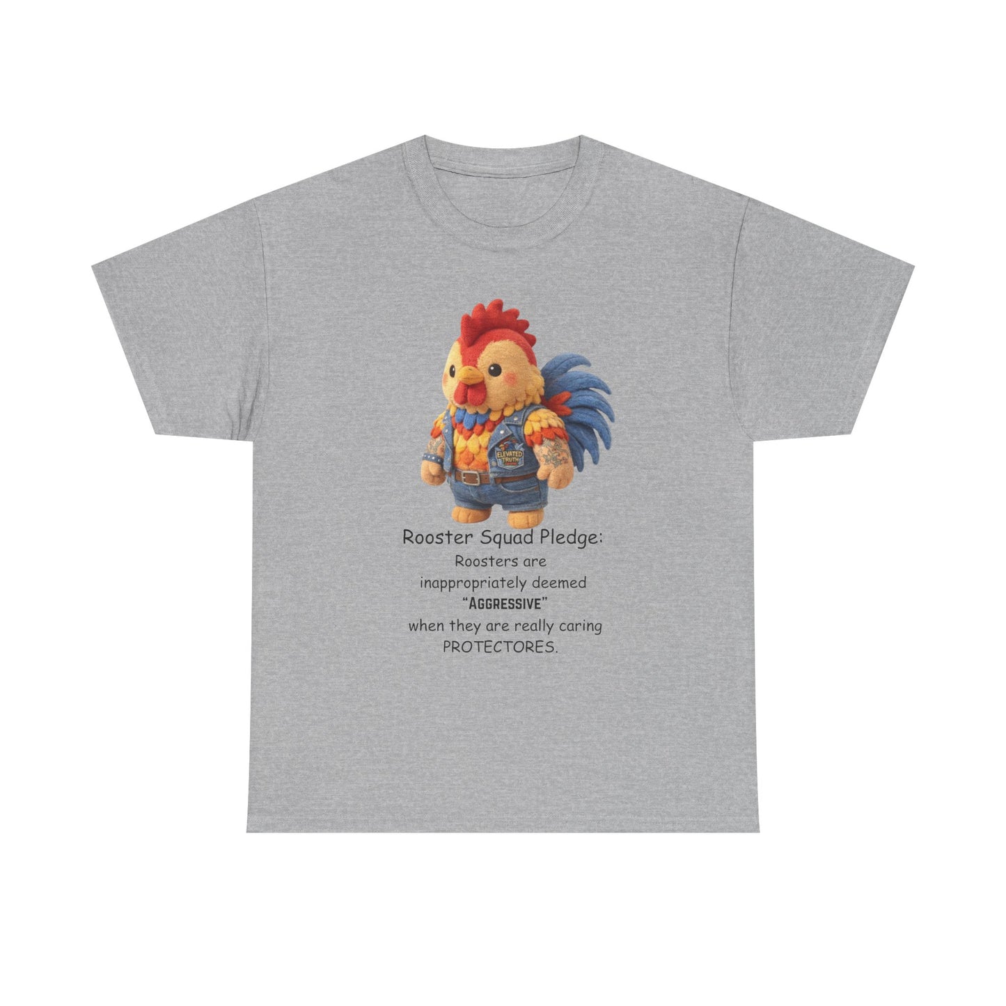 Rooster Squad Pledge T‑Shirt — Cute Protective Rooster Illustration Tee