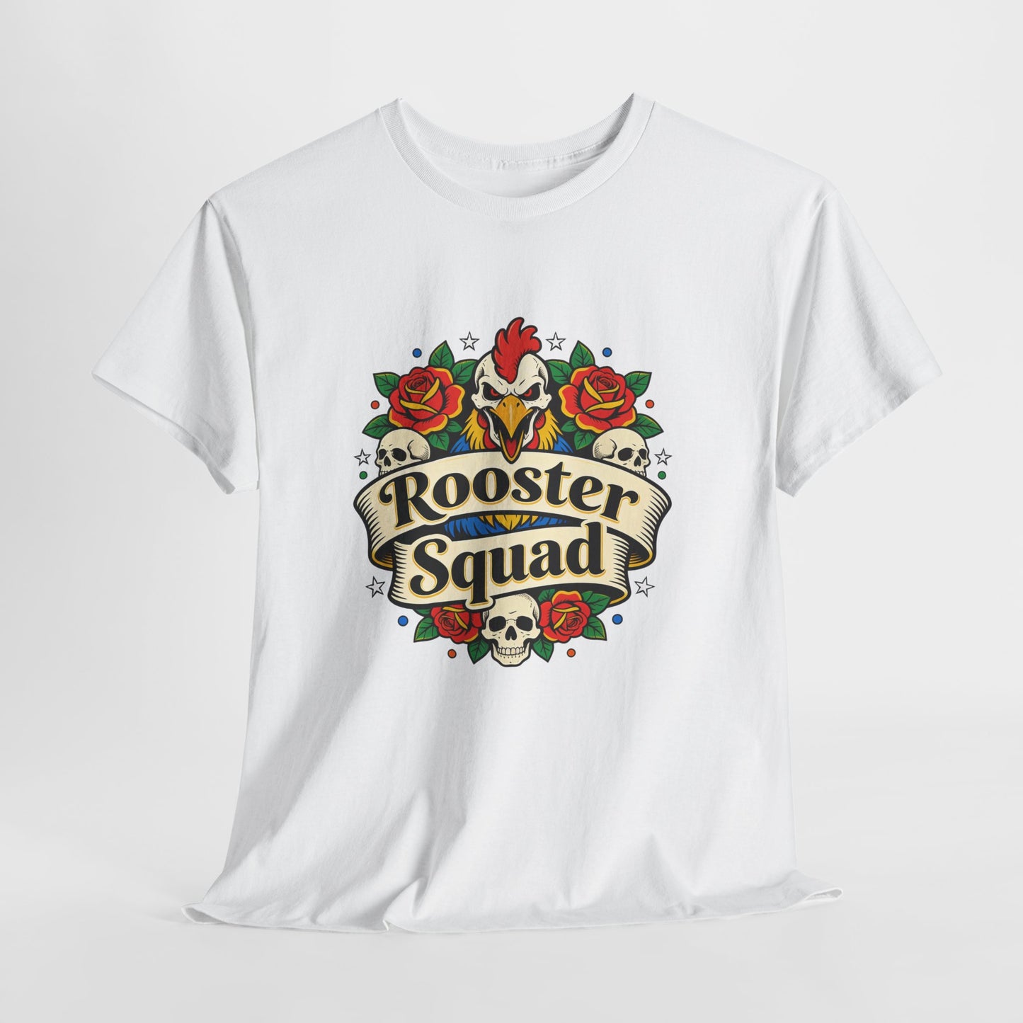 Rooster Squad T-Shirt — Vintage Tattoo Floral Rooster Tee