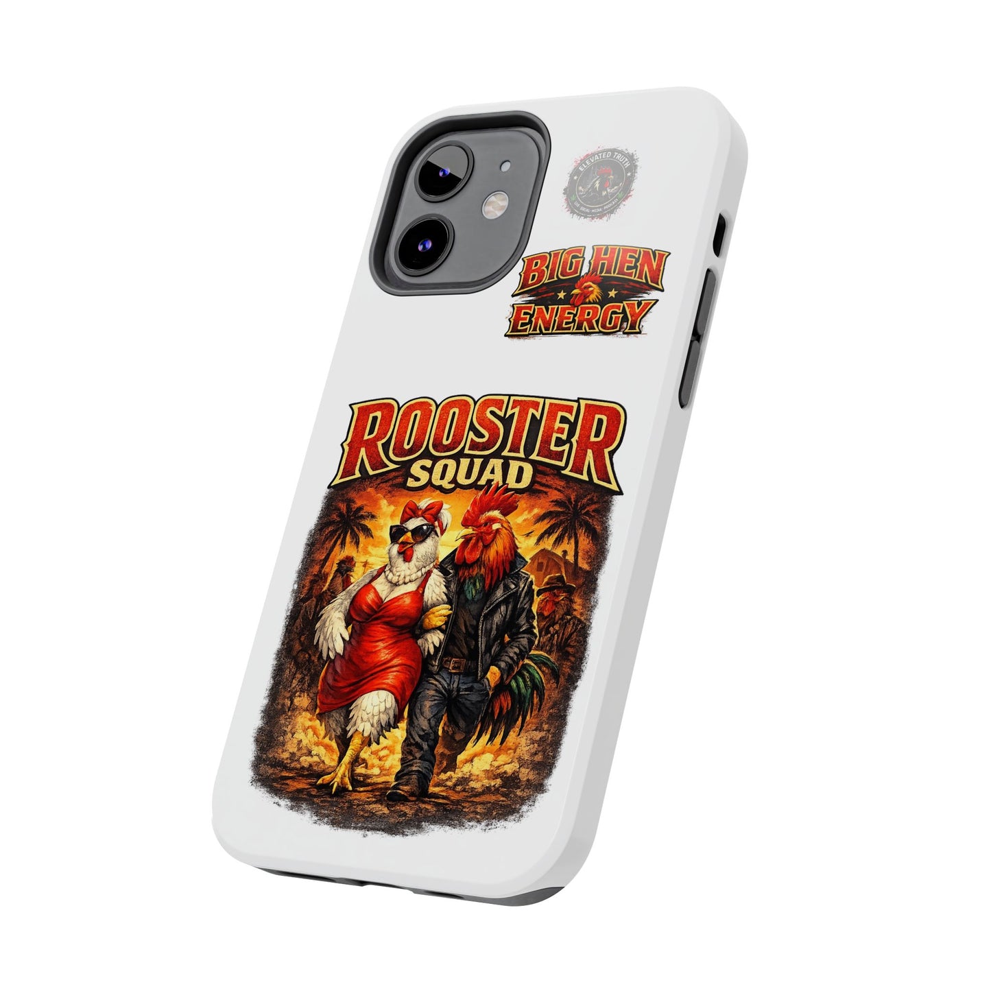Rooster Squad Tough Phone Case – "Big Hen Energy" Retro Chicken Couple Design
