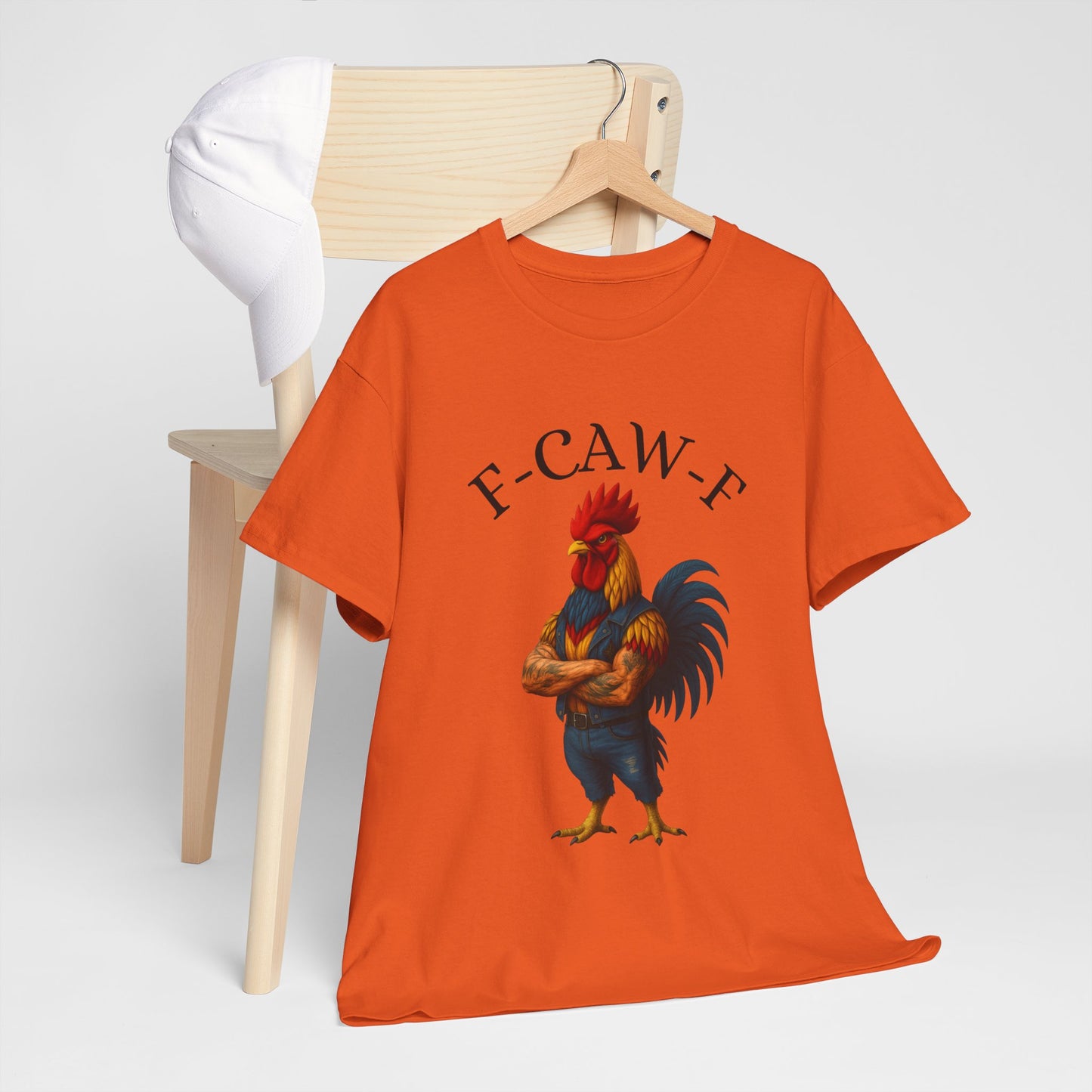 F-CAW-F Rooster Graphic Tee — Funny Rooster Illustration Shirt