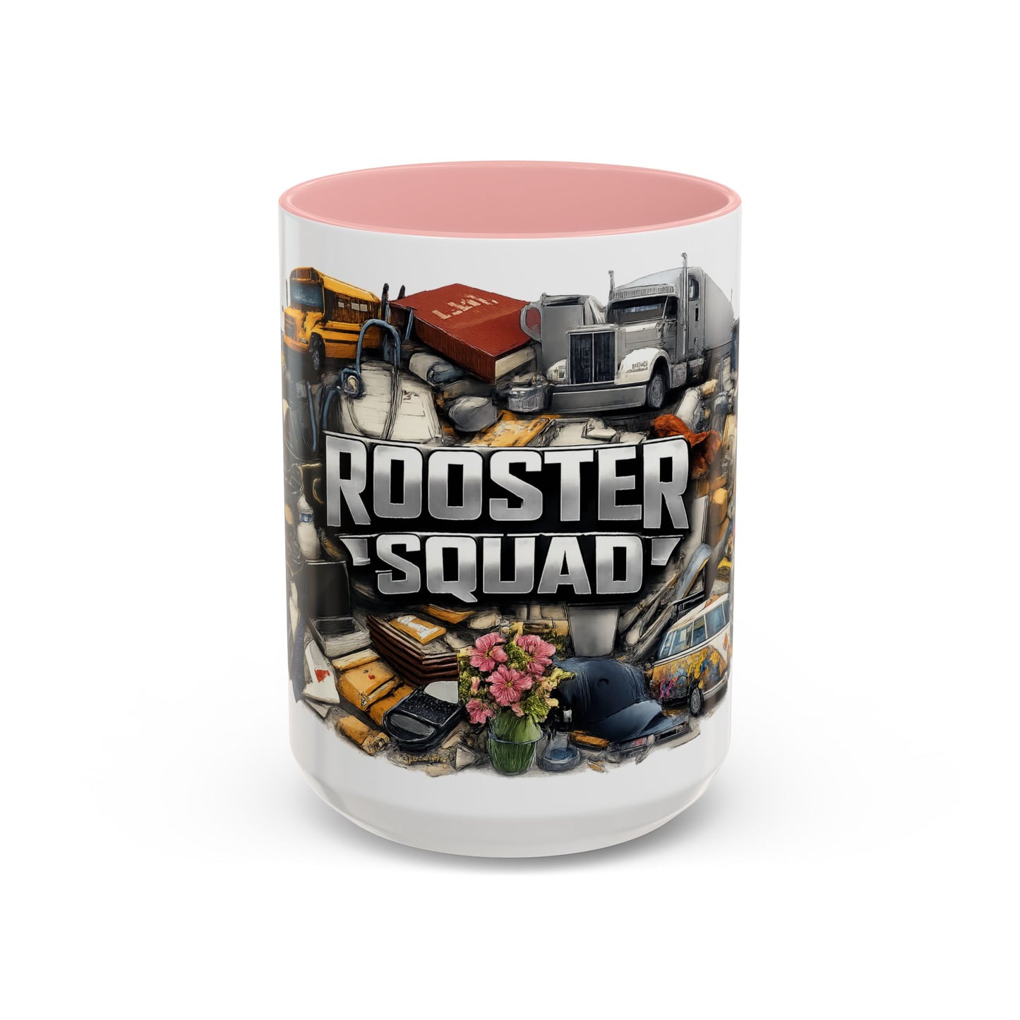 Rooster Squad Accent Coffee Mug — 'Rooster Squad, Loud and Proud' Bright Ceramic Mug