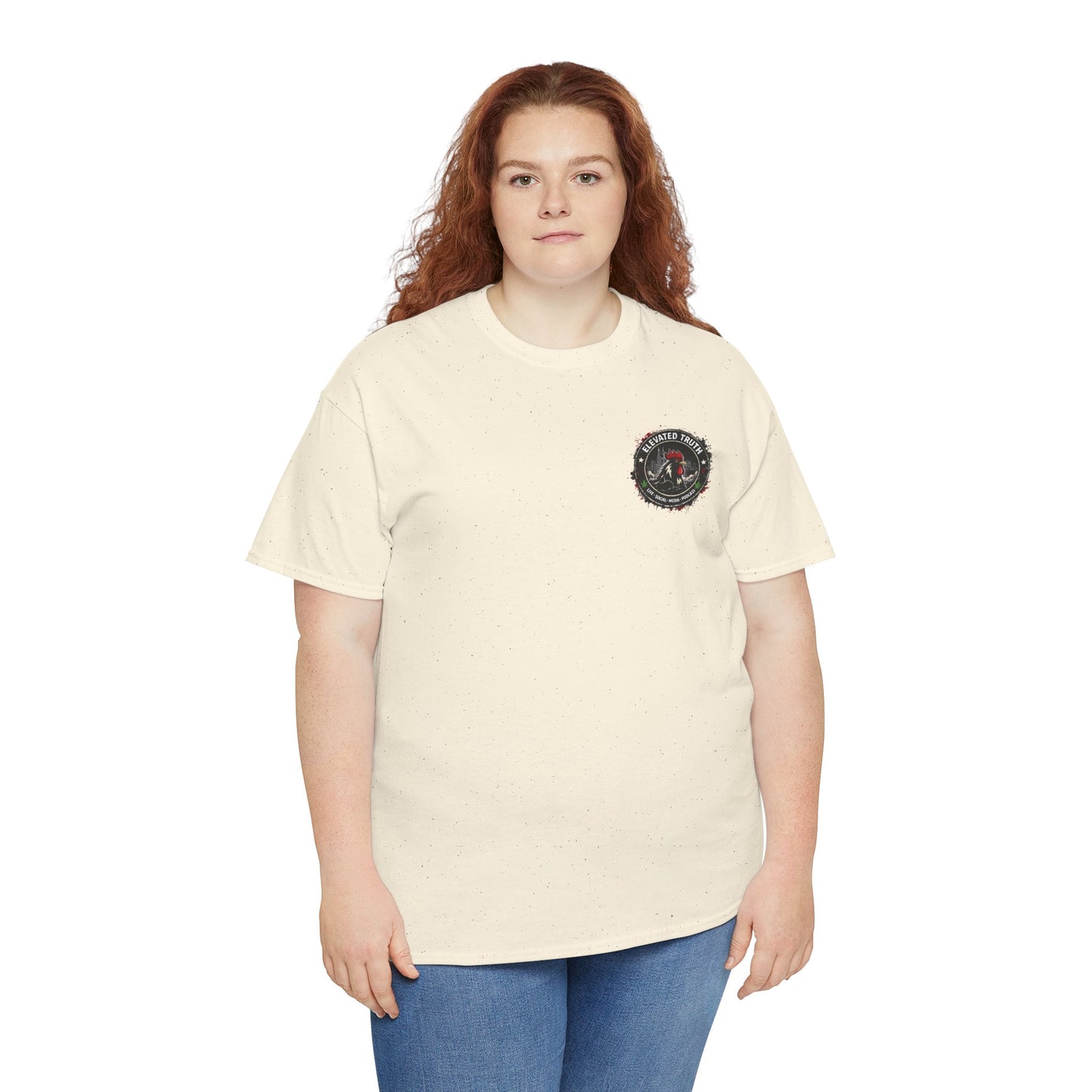 Rooster Squad Graphic Tee — Vintage Firefighter-Style Back Print