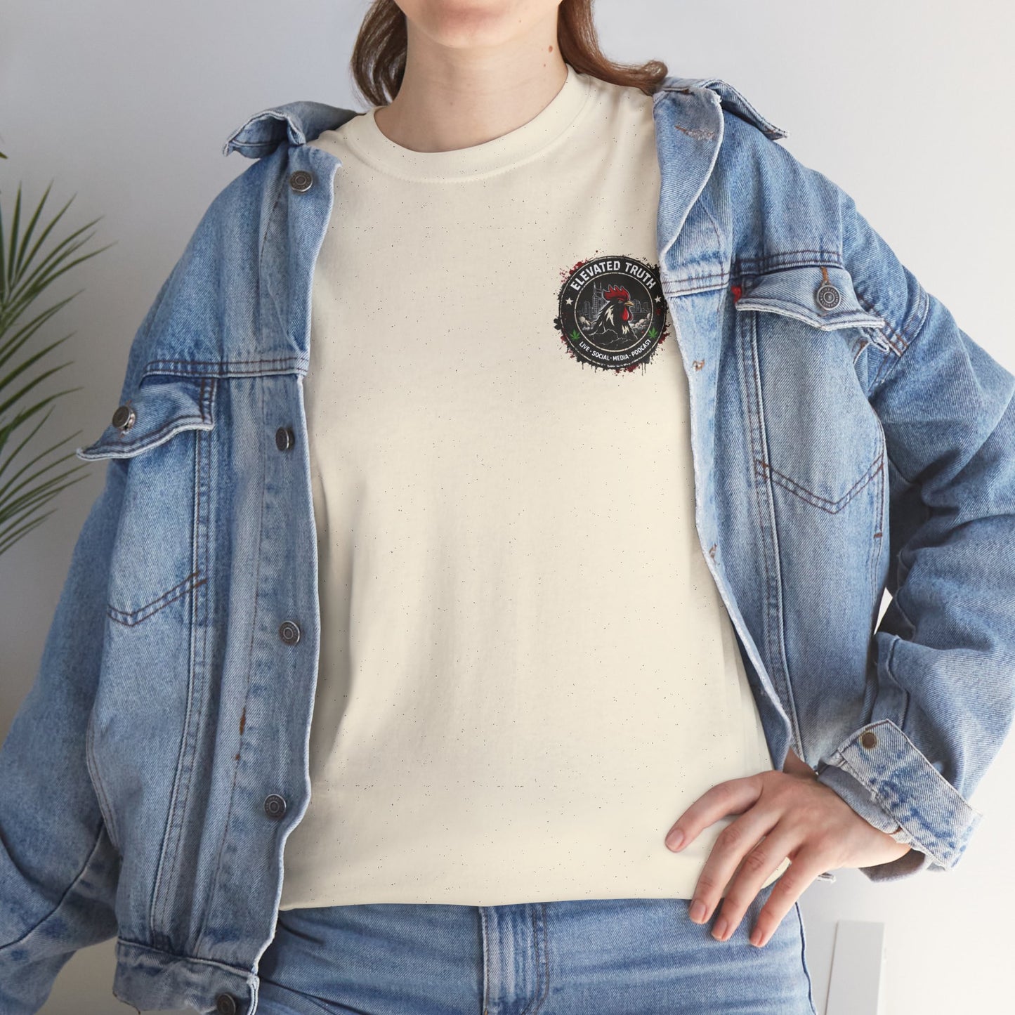 Rooster Squad Graphic Tee — Vintage Firefighter-Style Back Print