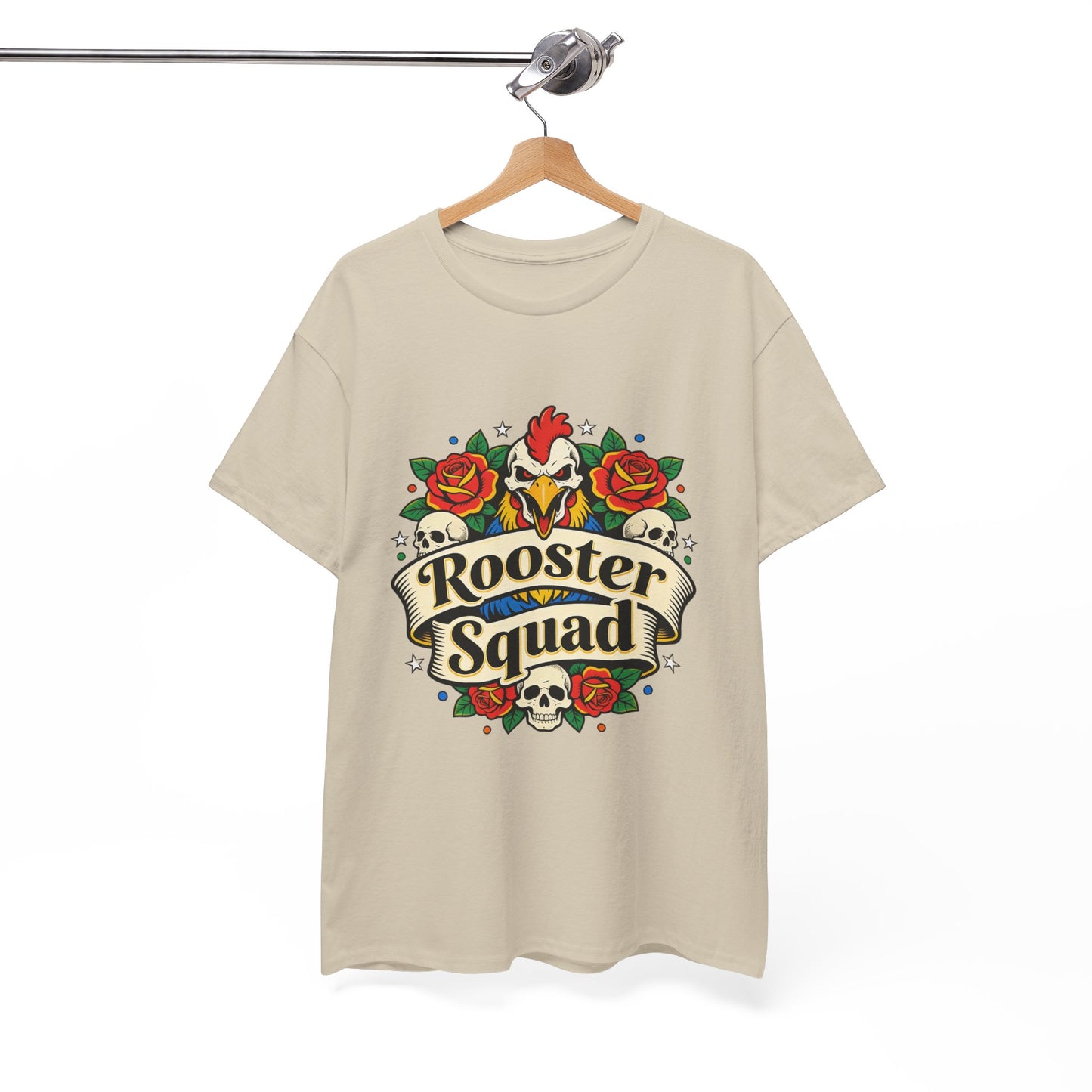Rooster Squad T-Shirt — Vintage Tattoo Floral Rooster Tee