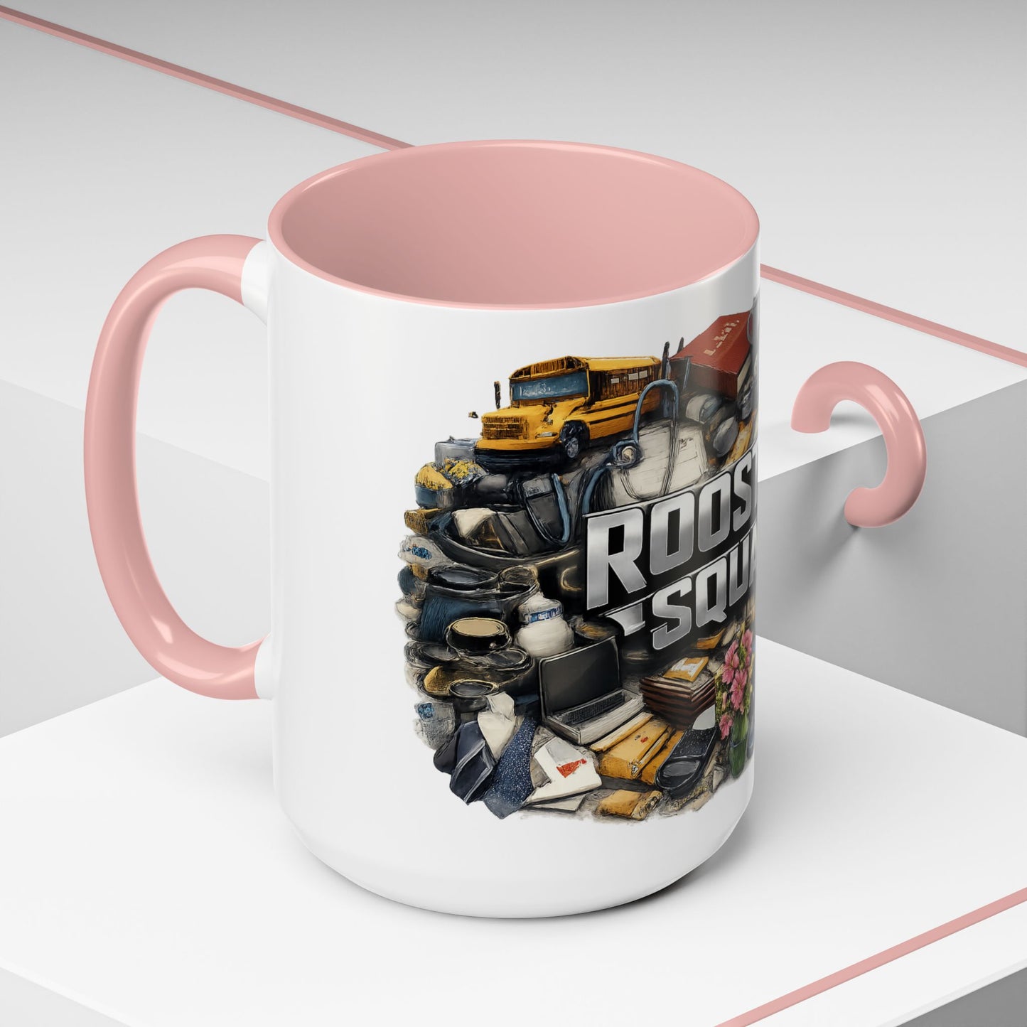 Rooster Squad Accent Coffee Mug — 'Rooster Squad, Loud and Proud' Bright Ceramic Mug