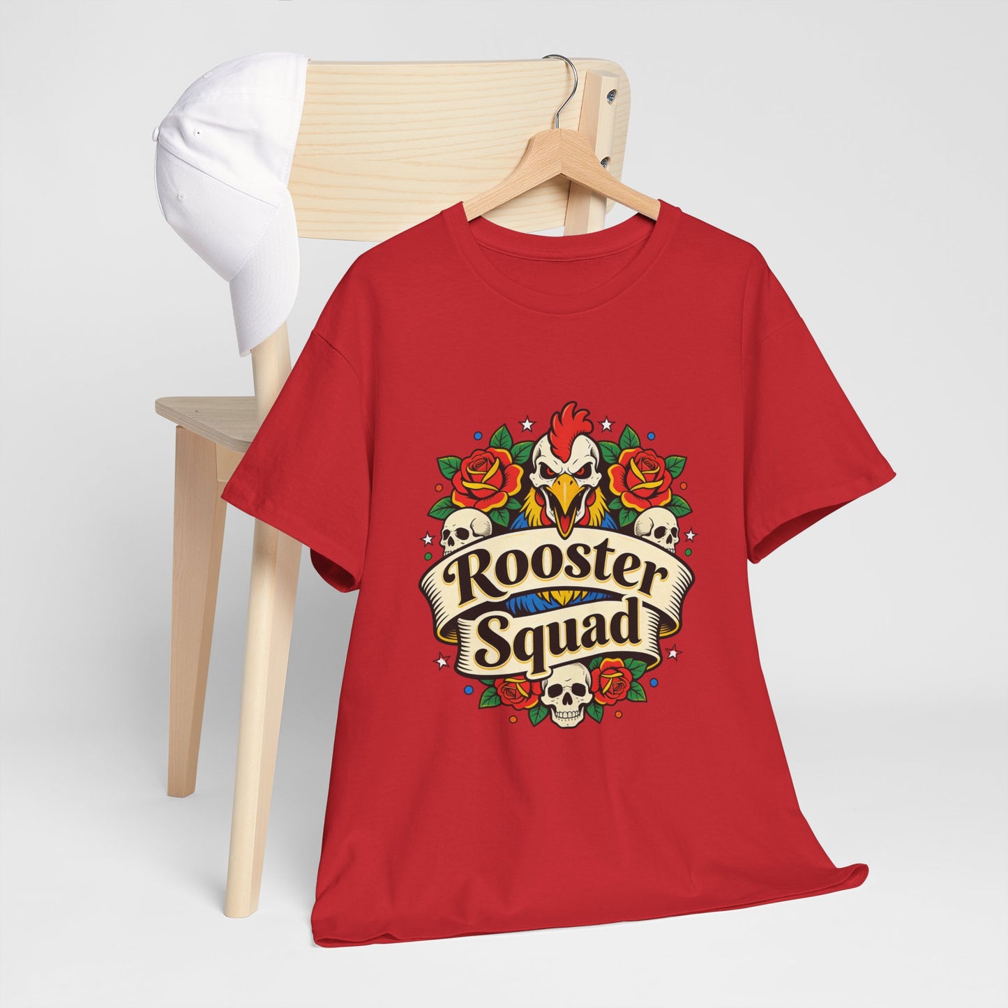 Rooster Squad T-Shirt — Vintage Tattoo Floral Rooster Tee